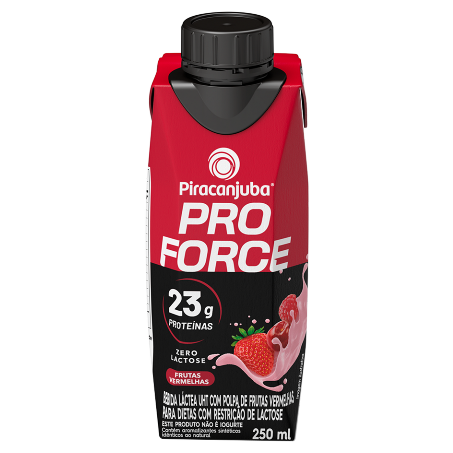 Bebida Láctea UHT Frutas Vermelhas Zero Lactose Piracanjuba ProForce Caixa 250ml
