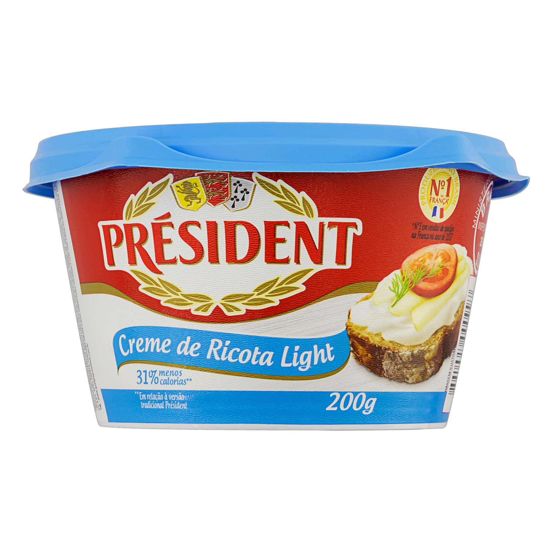Creme de Queijo Ricota Light Pr&eacute;sident Pote 200g