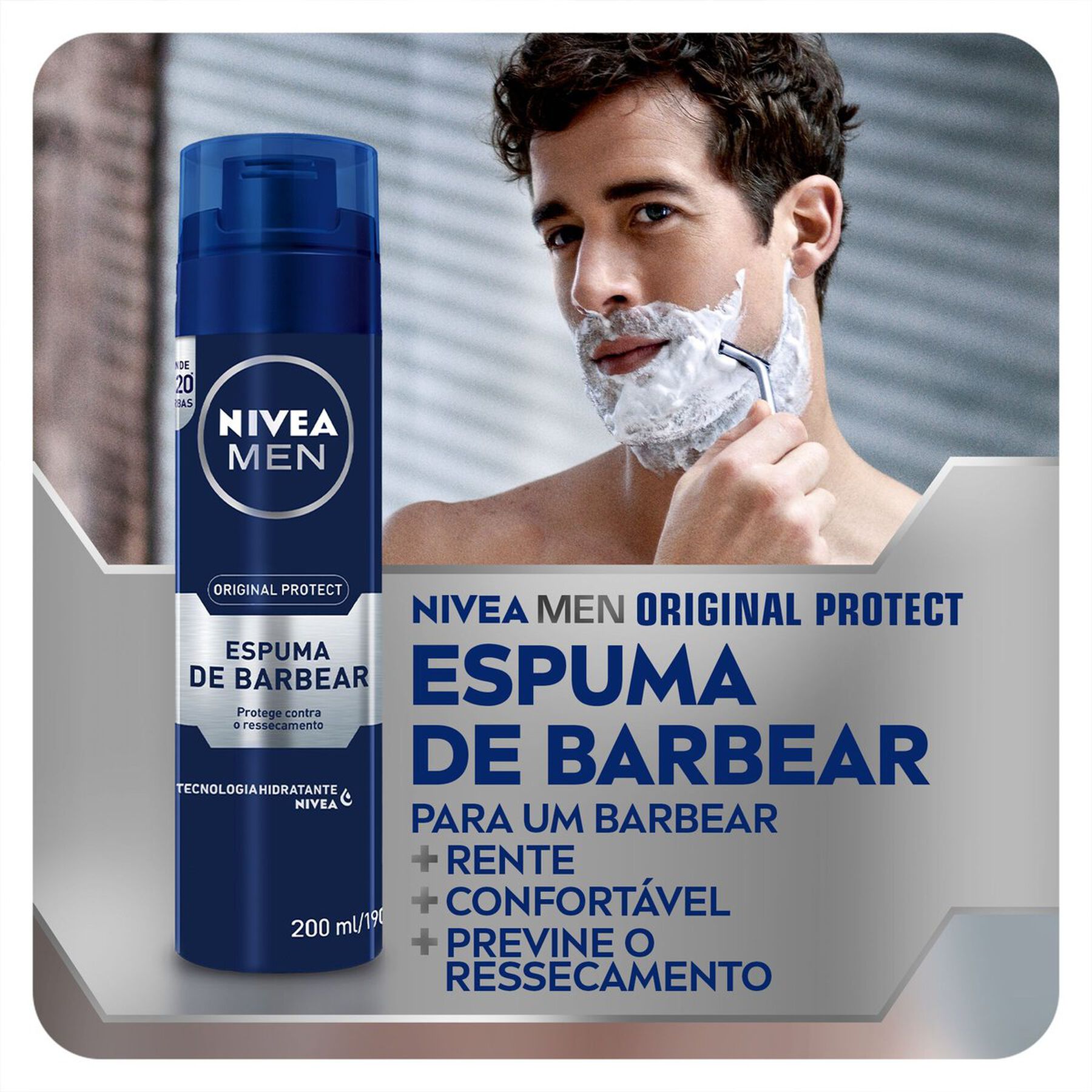 Espuma de Barbear Original Protect Nivea Men 200ml