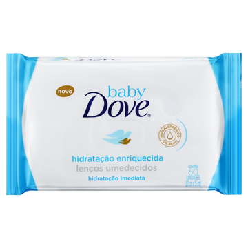 Lenço Umedecido Hidratação Enriquecida Dove Baby Pacote C/50 Unidades