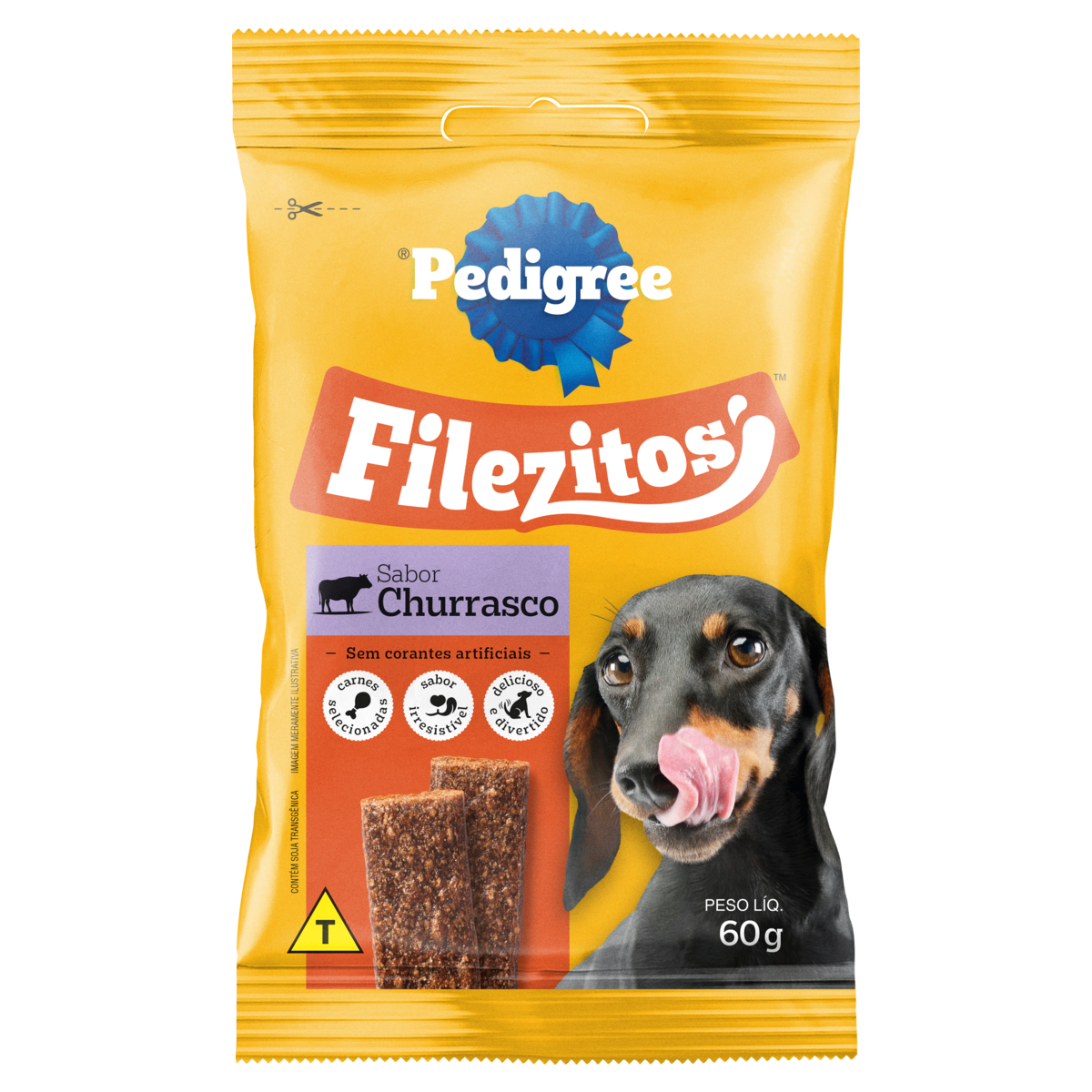 Bifinho para C&atilde;es Adultos Churrasco Pedigree Filezitos Pacote 60g