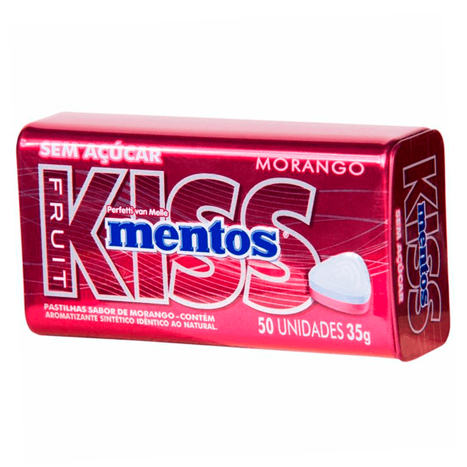 Pastilha Kiss Morango Mentos Lata 35g&nbsp;
