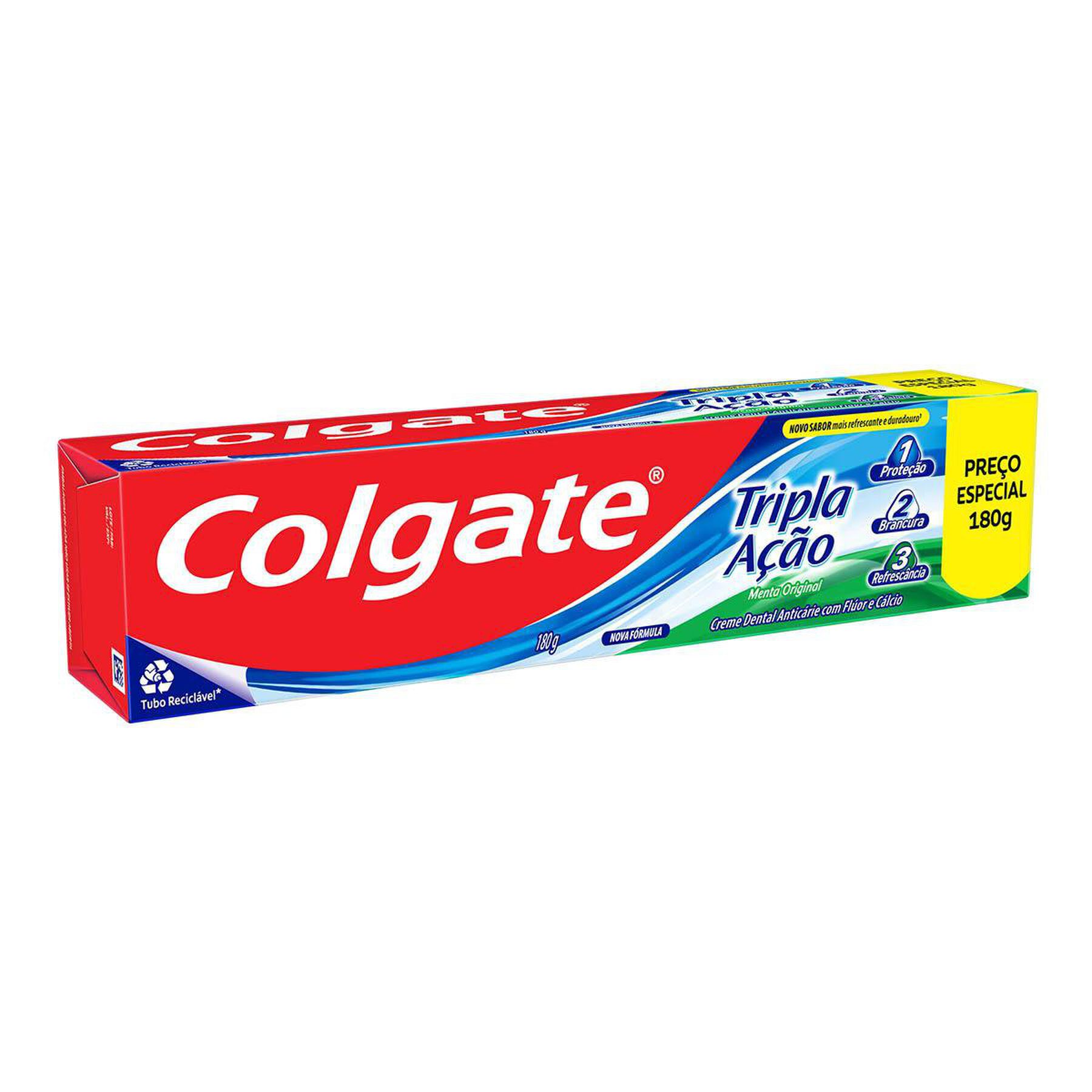 Creme Dental Menta Original Colgate Tripla Ação Caixa 180g - Embalagem Preço Especial