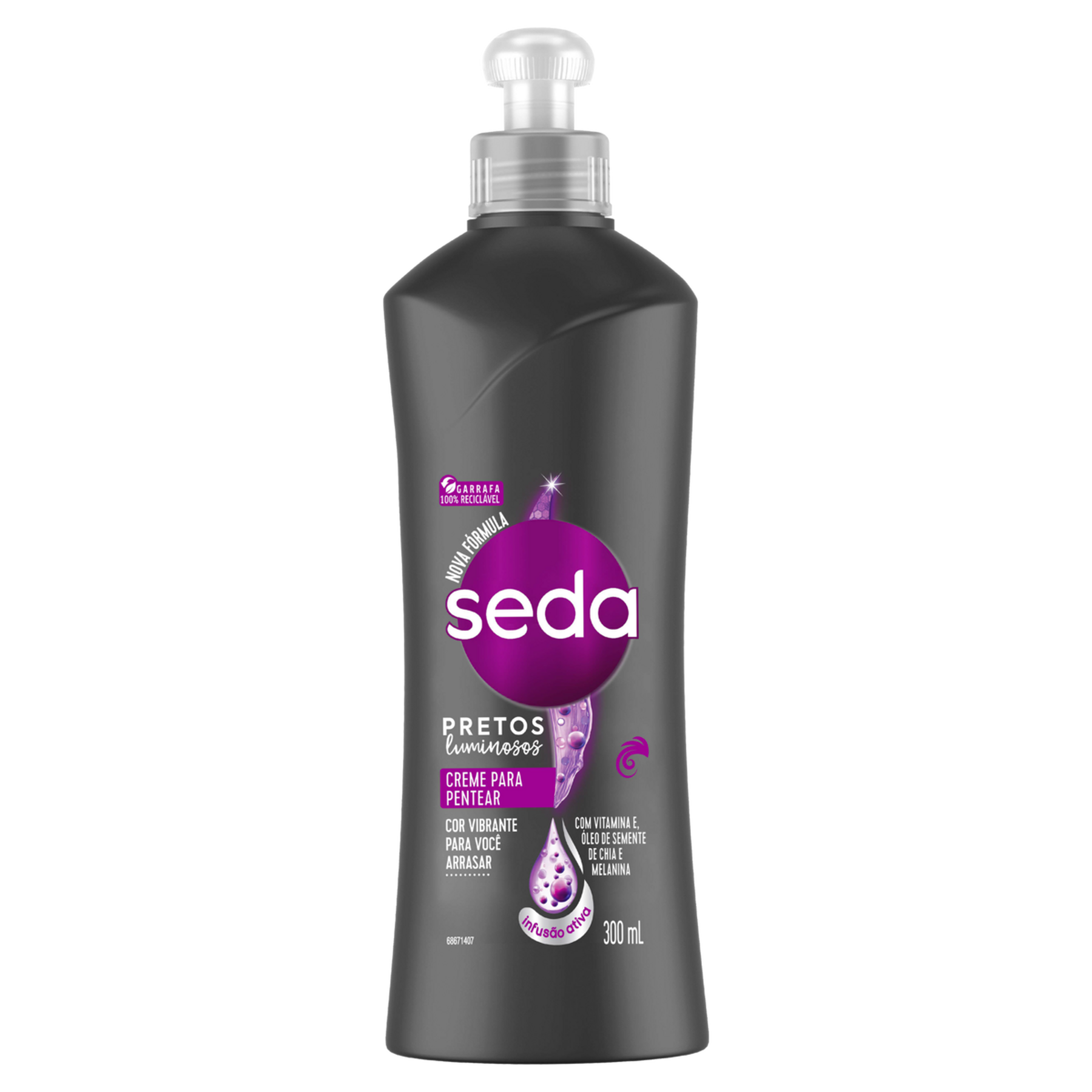 Creme para Pentear Seda Pretos Luminosos Frasco 300ml