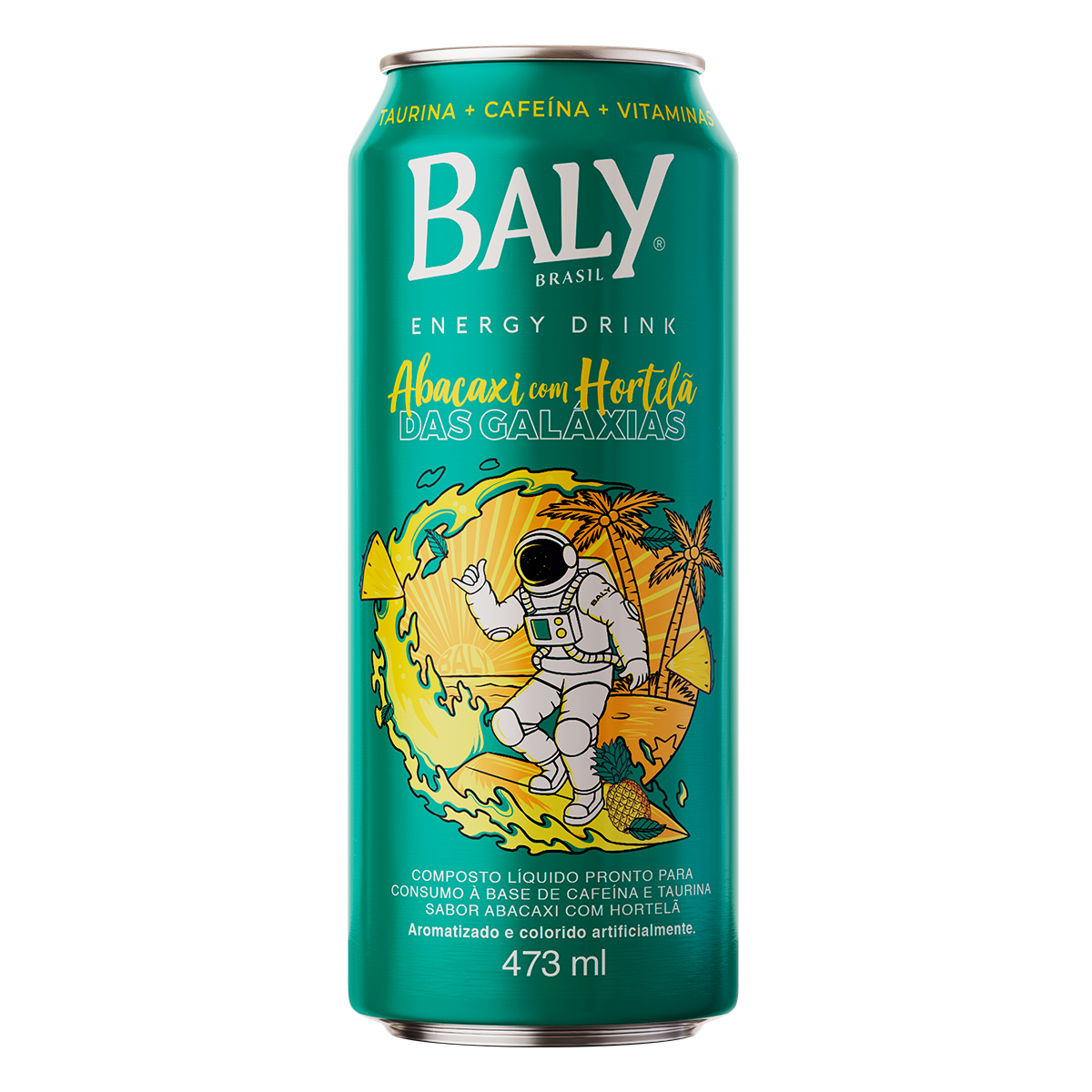 Energ&eacute;tico Abacaxi com Hortel&atilde; Baly Brasil Lata 473ml