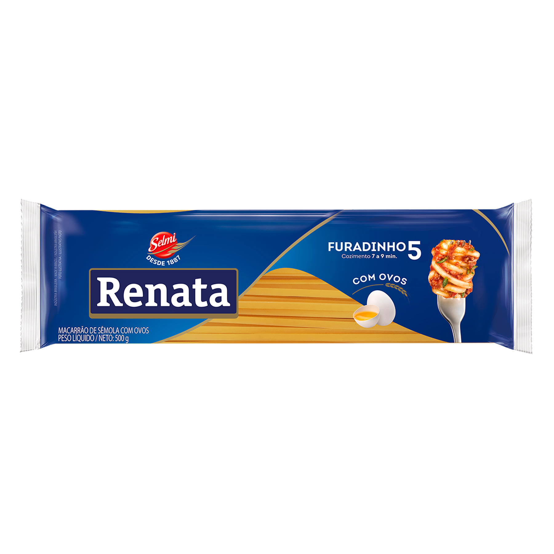Macarr&atilde;o de S&ecirc;mola com Ovos Furadinho 5 Renata Pacote 500g&nbsp;