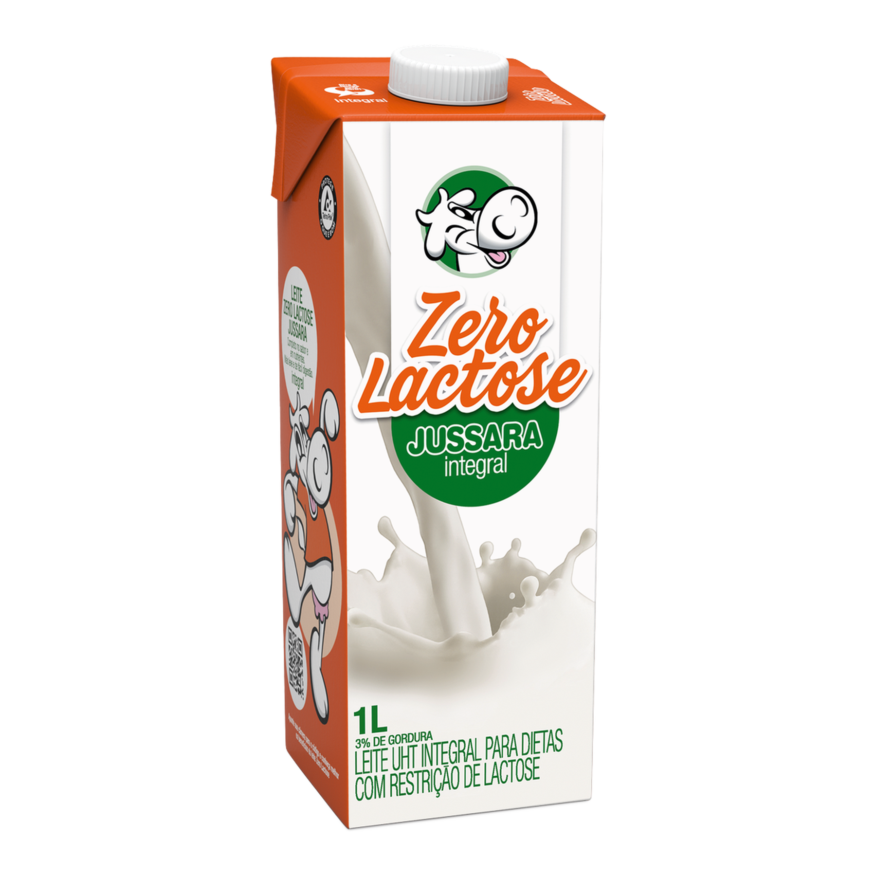 Leite UHT Integral Zero Lactose Jussara Caixa com Tampa 1l