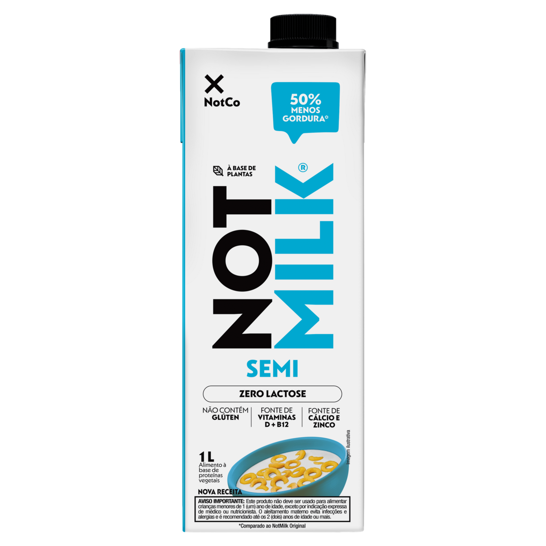 Bebida Vegetal Semidesnatado Not Milk Caixa 1l