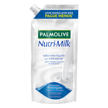 Sabonete Líquido com Hidratante Nutri-Milk Palmolive Sachê 500ml Refil - Embalagem Leve Mais Pague Menos
