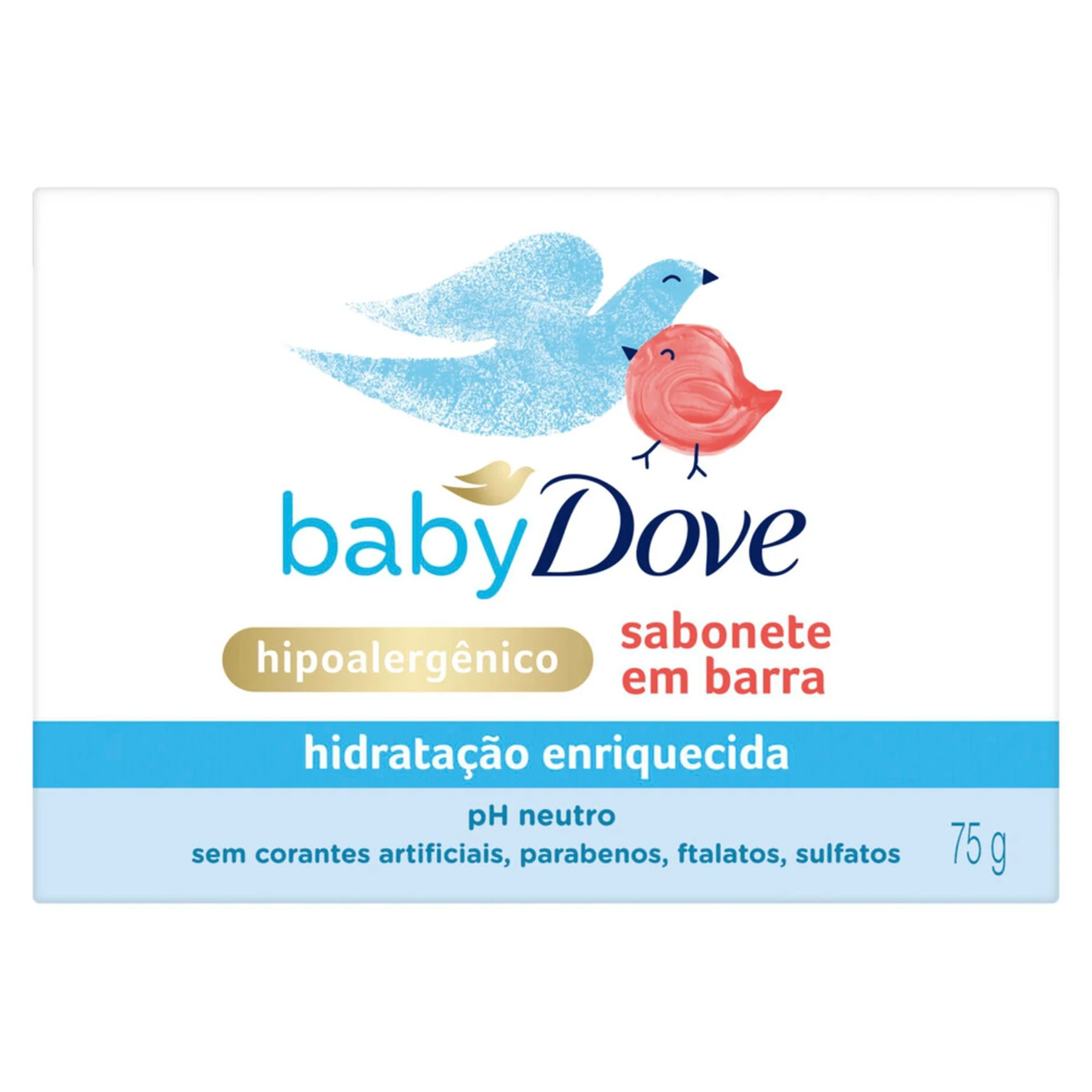 Sabonete Barra Hidrata&ccedil;&atilde;o Enriquecida Dove Baby Caixa 75g