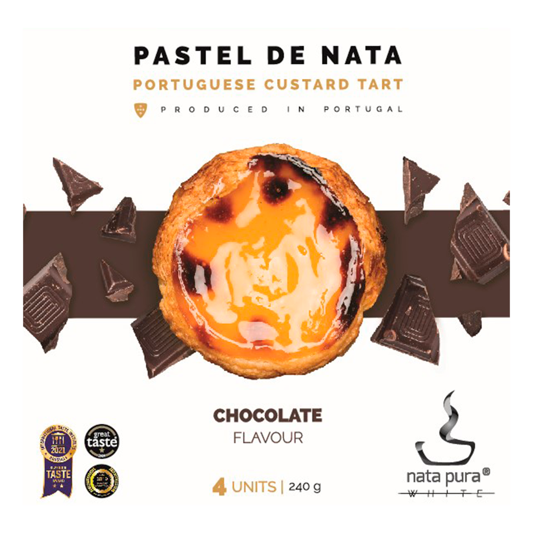 Pastel de Nata com Chocolate Nata Pura Caixa 240g C/4 Unidades