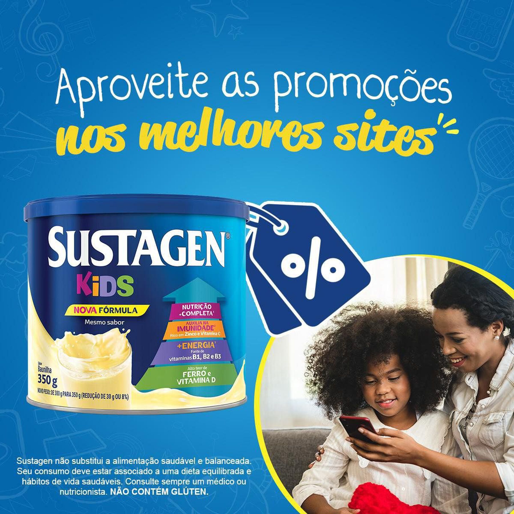 Complemento Alimentar Baunilha Sustagen Kids Lata 380g