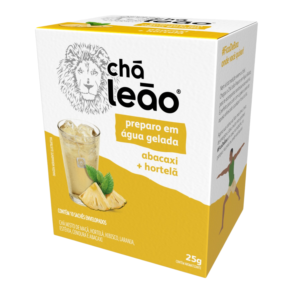 Ch&aacute; Abacaxi e Hortel&atilde; Ch&aacute; Le&atilde;o Caixa 25g 10 Unidades
