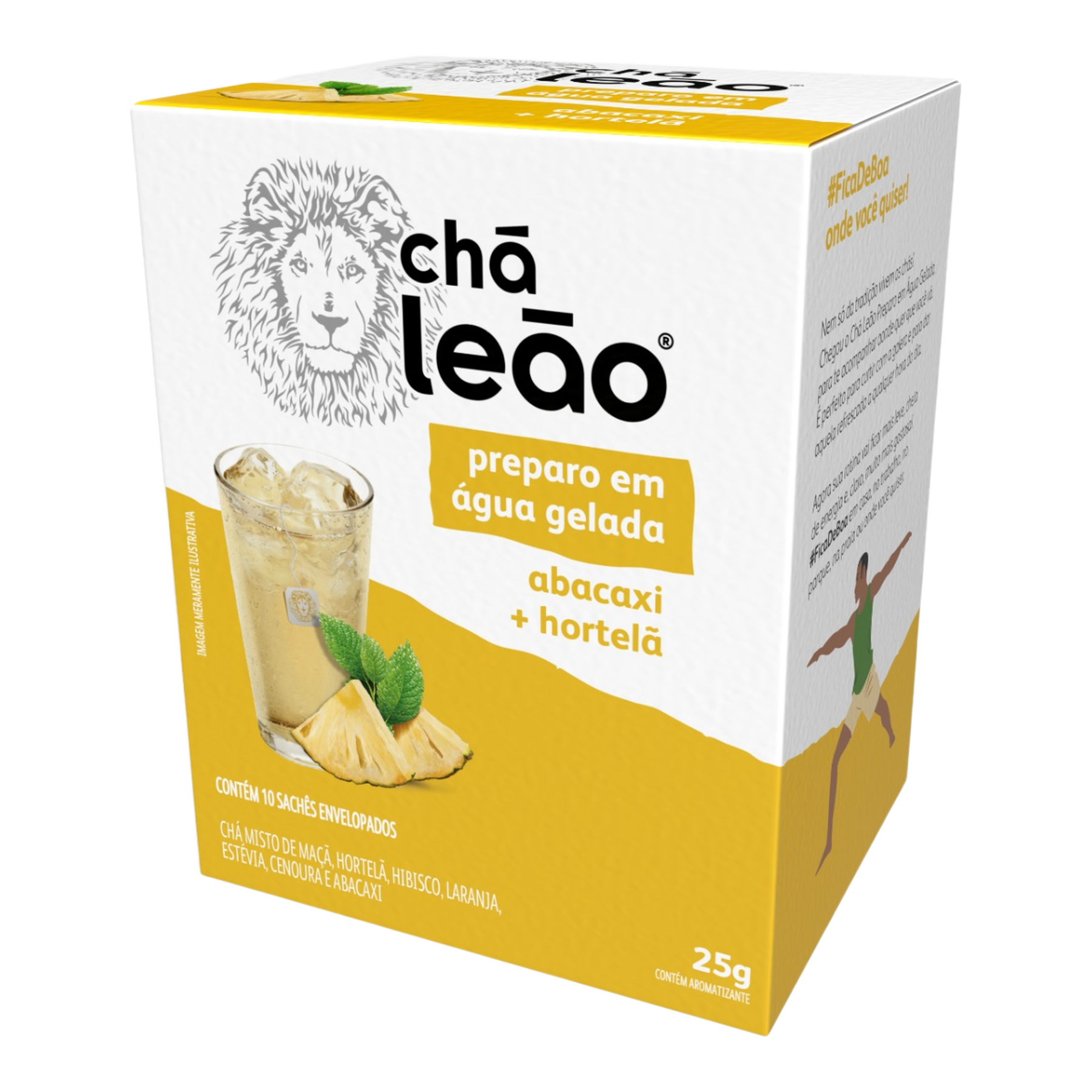 Ch&aacute; Abacaxi e Hortel&atilde; Ch&aacute; Le&atilde;o Caixa 25g 10 Unidades
