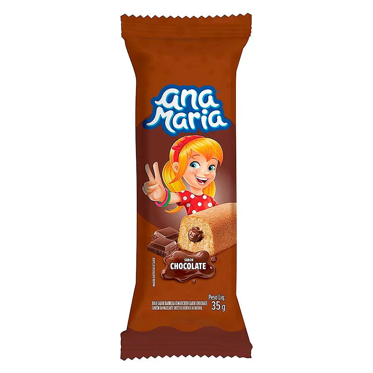 Bolinho Baunilha Recheio Chocolate Ana Maria Pacote 35g