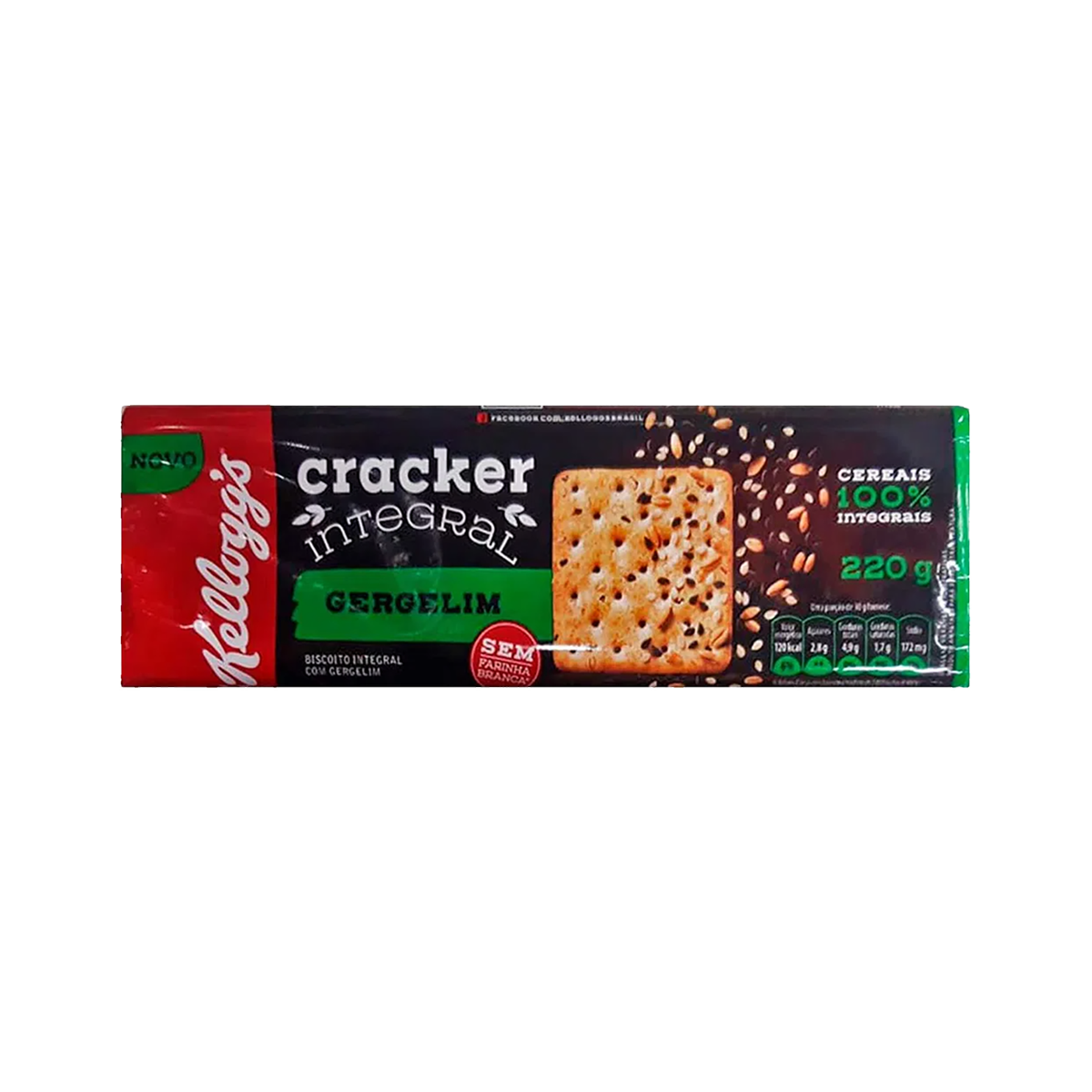 Biscoito Cracker Integral Gergelim Kellogg's Pacote 220g