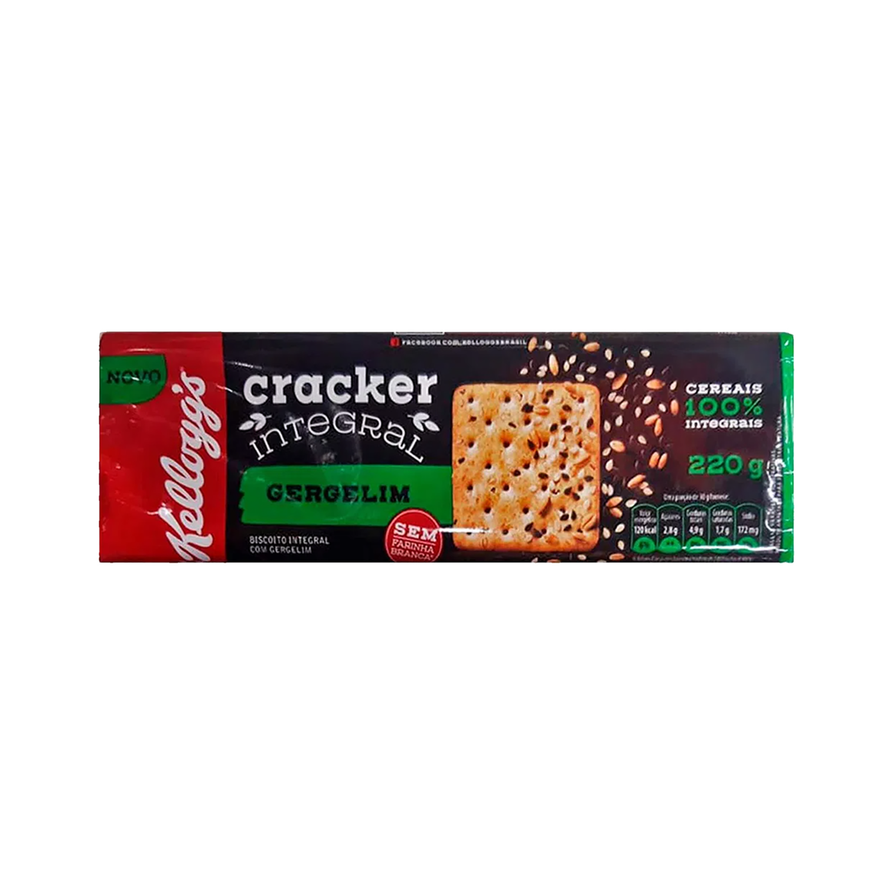 Biscoito Cracker Integral Gergelim Kellogg's Pacote 220g