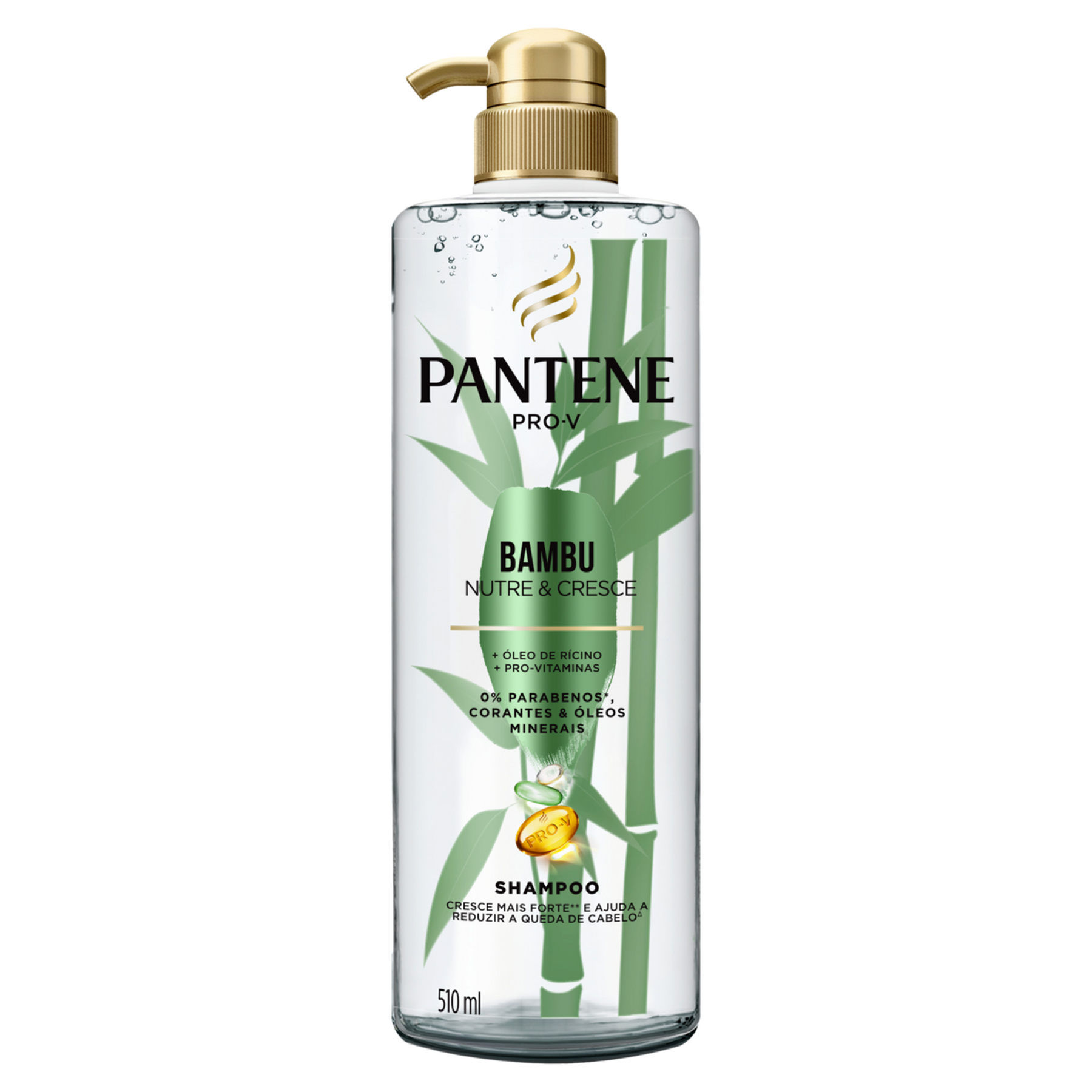 Shampoo Pantene Bambu Nutre e Cresce Frasco 510ml Pump
