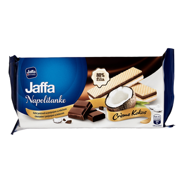 Biscoito Wafer Recheado Chocolate e Coco Crème Kokos Napolitanke Jaffa 187g