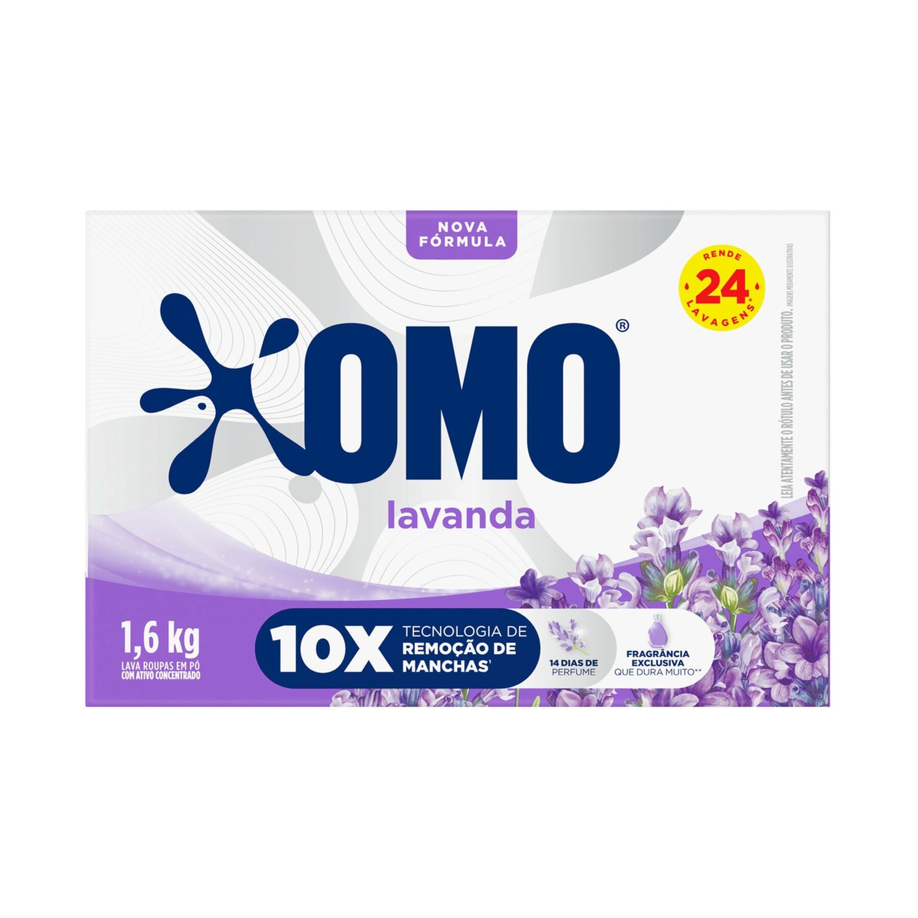 Sab&atilde;o em P&oacute; Lava Roupas Lavanda Omo Caixa 1,6kg&nbsp;&nbsp;