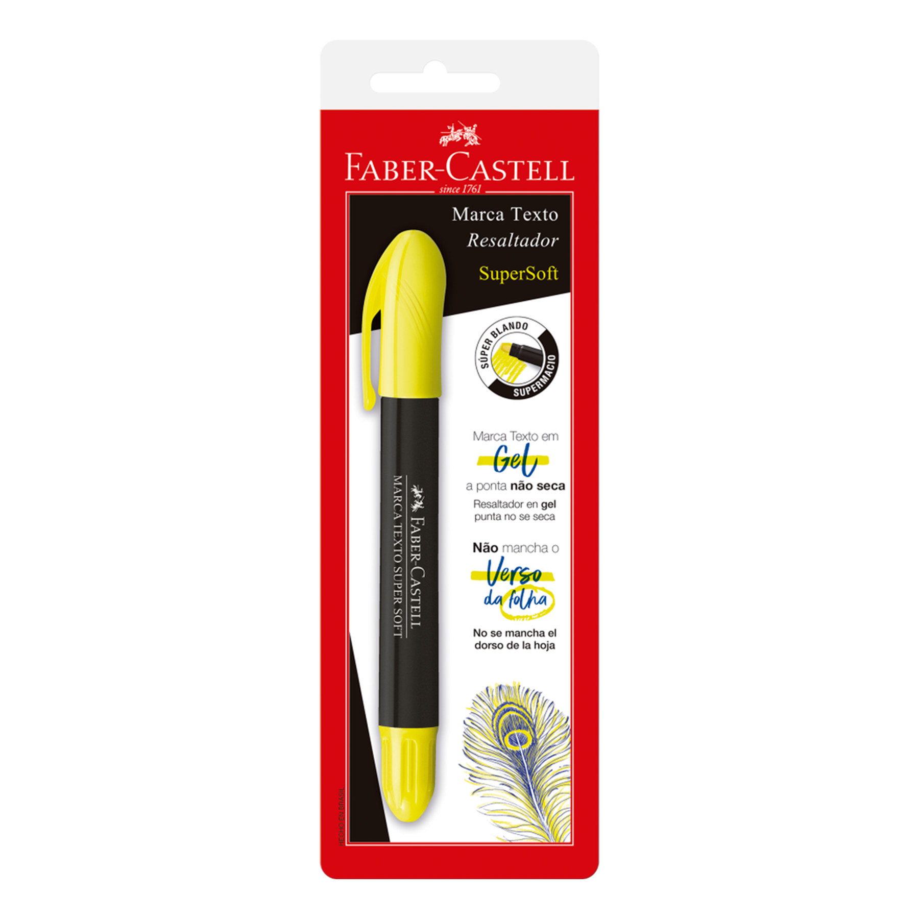 Caneta Marca Texto Super Soft Amarela Faber Castell