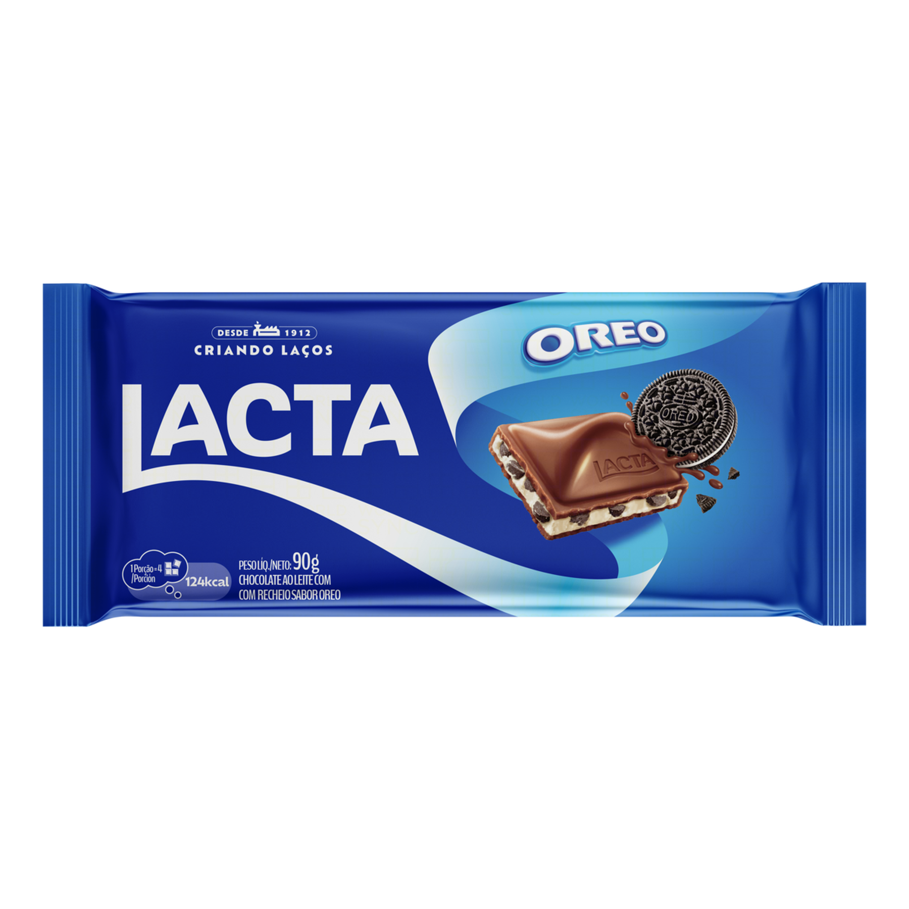 Chocolate ao Leite com Recheio Oreo Lacta Pacote 90g&nbsp;