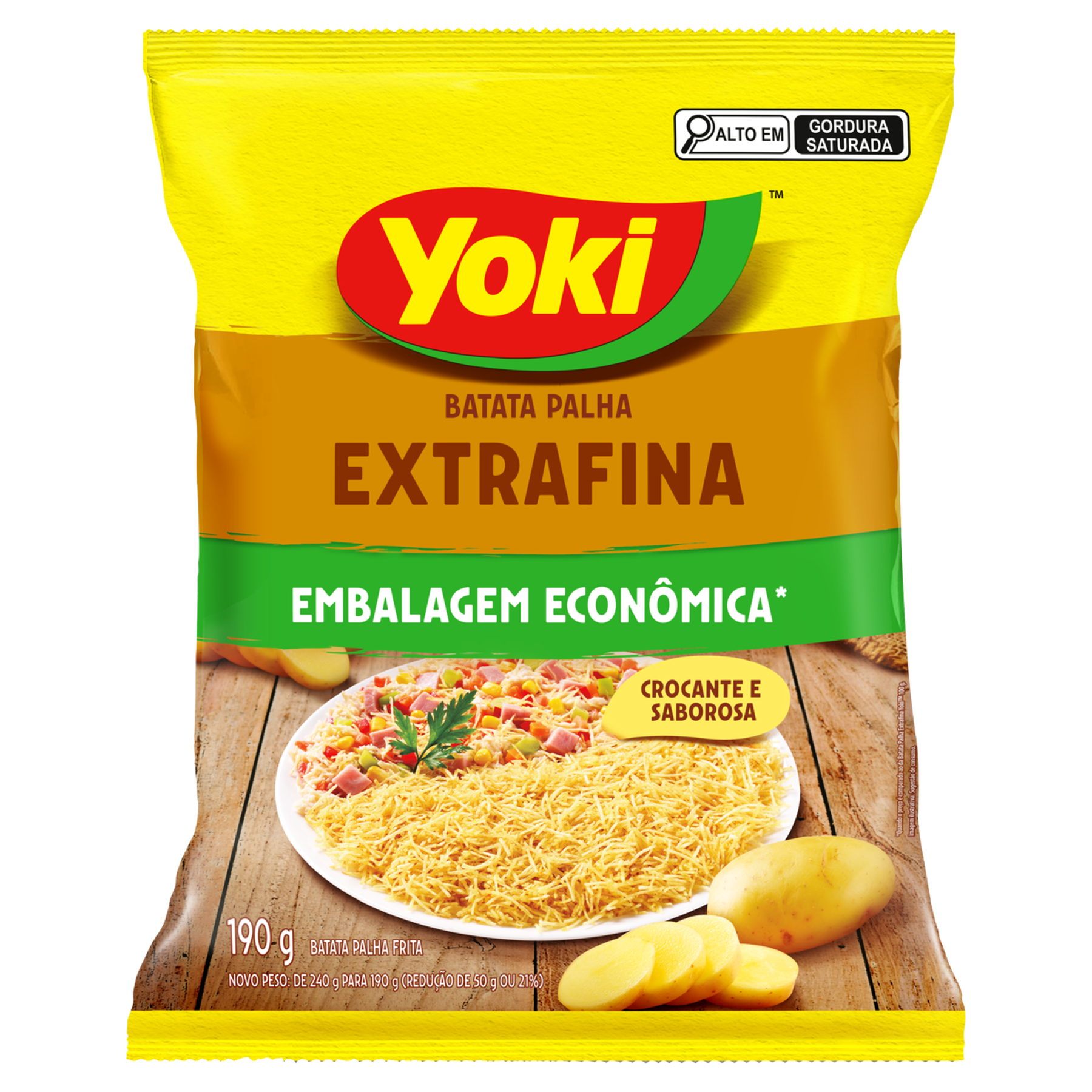 Batata Palha Extrafina Yoki Pacote 190g - Embalagem Econômica