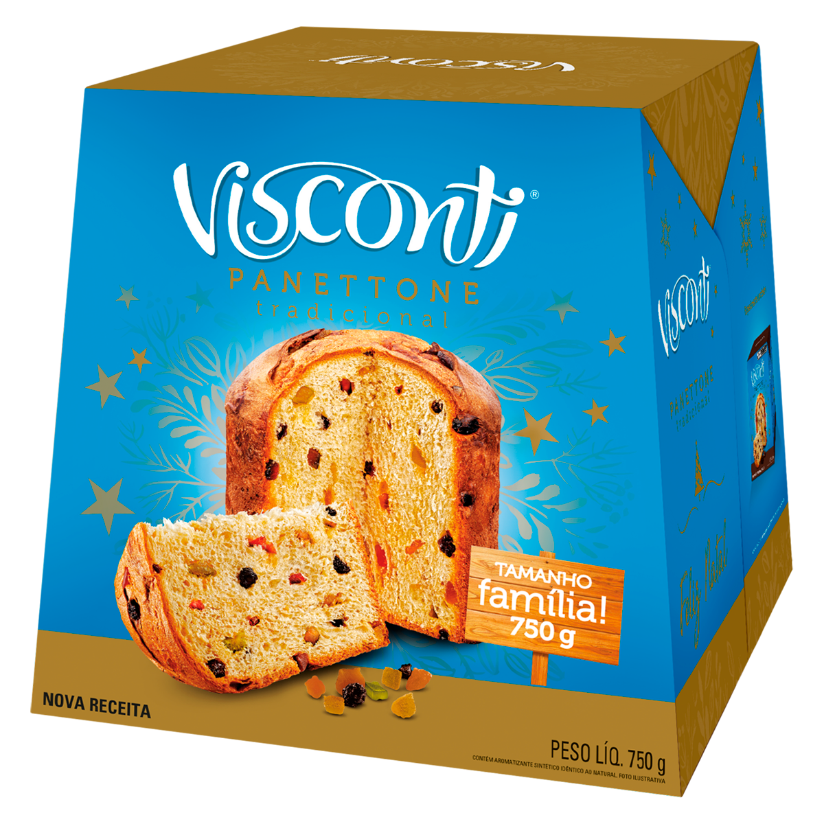 Panettone Tradicional com Frutas Visconti Caixa 750g