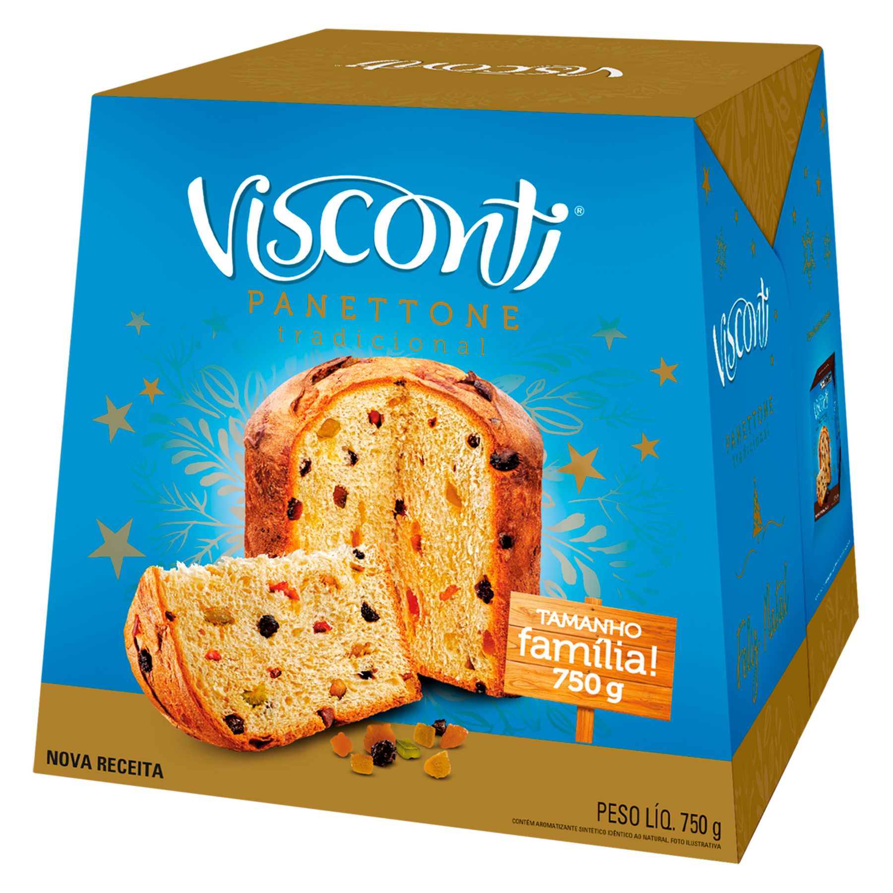 Panettone Tradicional com Frutas Visconti Caixa 750g