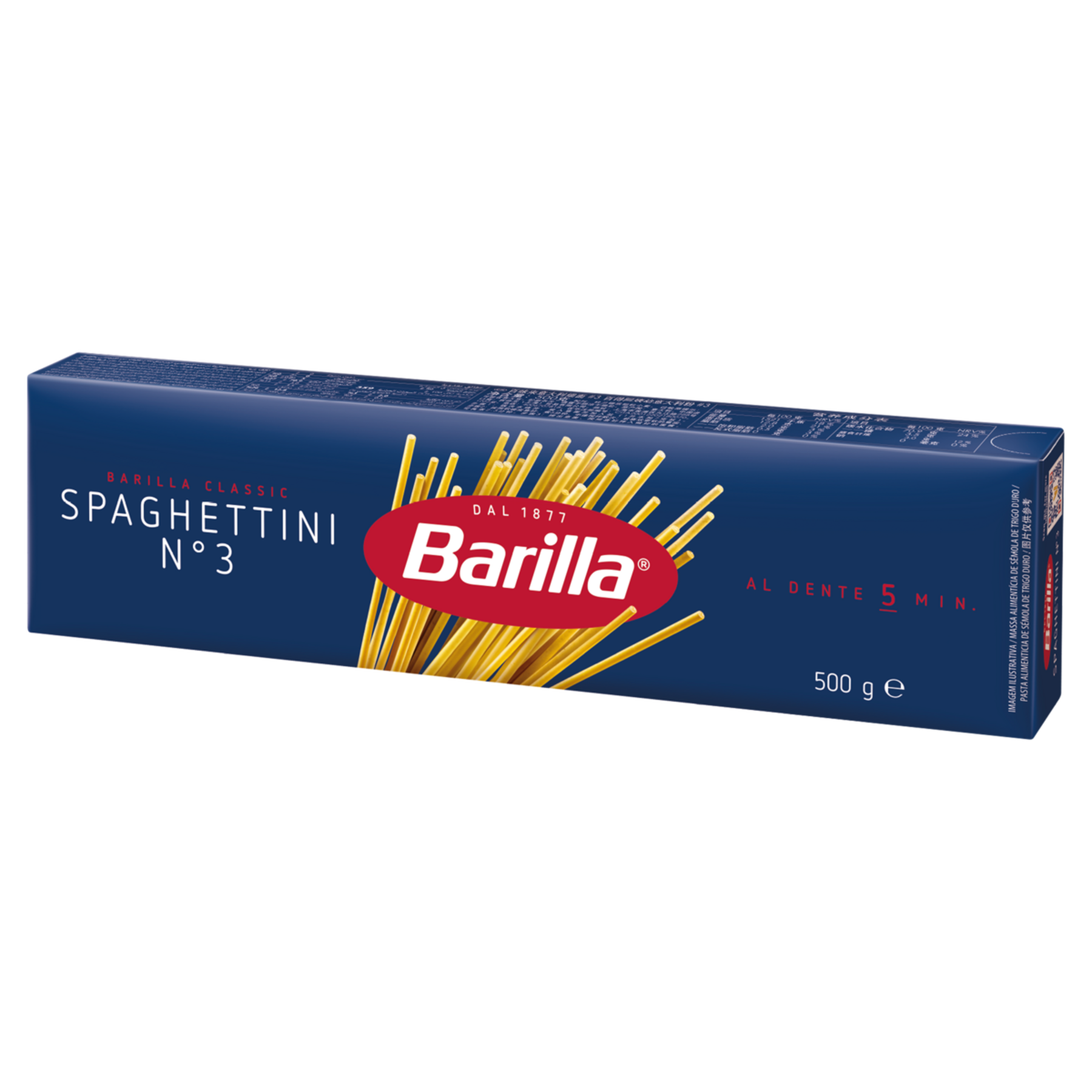 Macarrão de Sêmola de Trigo Duro Spaghettini 3 Barilla Classic Caixa 500g