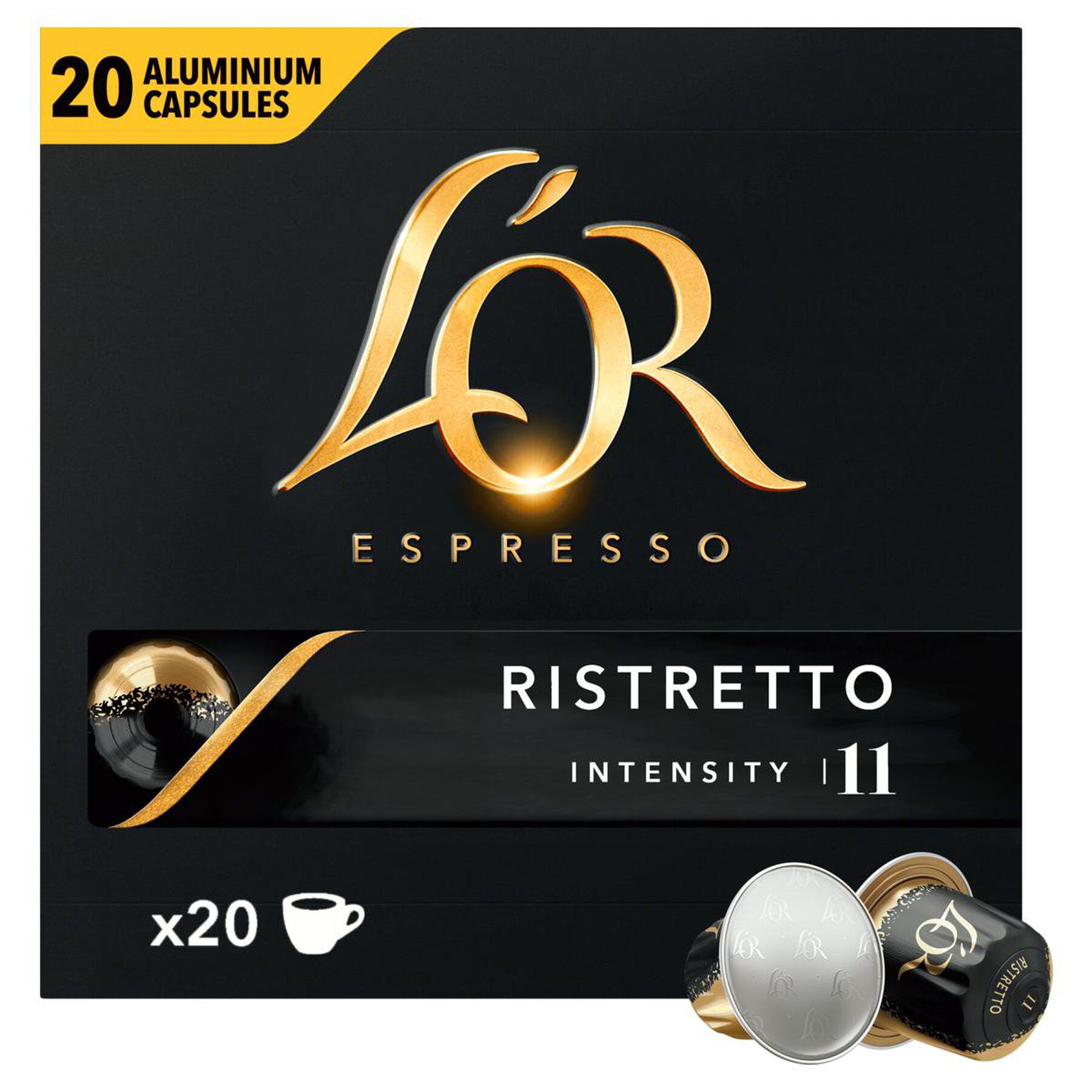 Caf&eacute; em C&aacute;psula Torrado e Mo&iacute;do Ristretto Espresso L'or Caixa 104g 20 Unidades