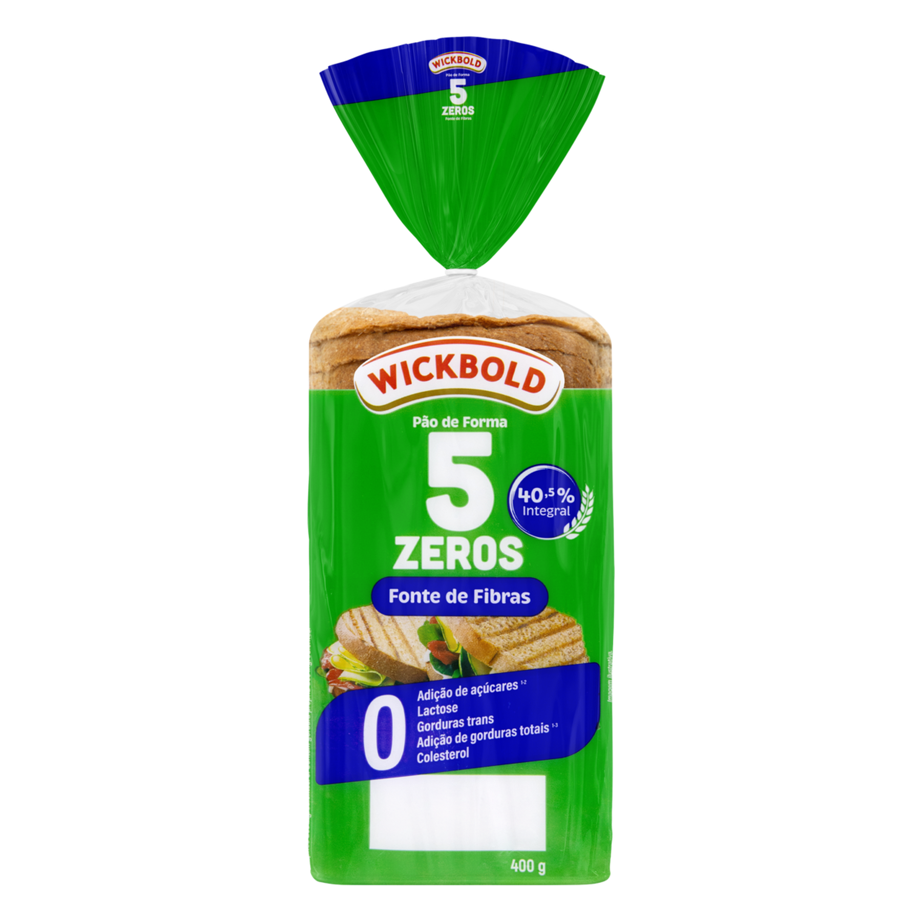 P&atilde;o de Forma Integral Zero Lactose Wickbold 5 Zeros Pacote 400g