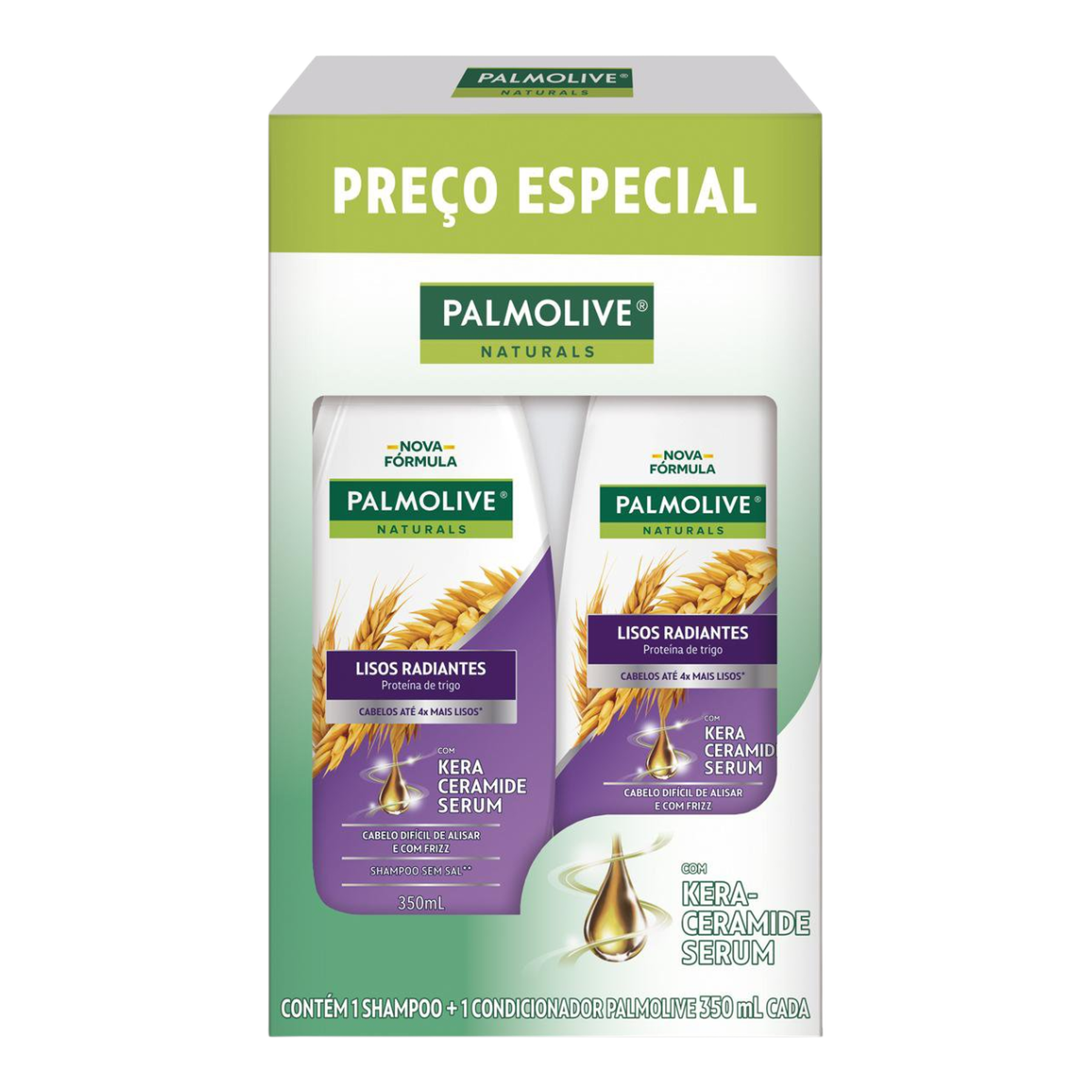 Kit Shampoo + Condicionador Palmolive Naturals Lisos Radiantes 350ml Cada