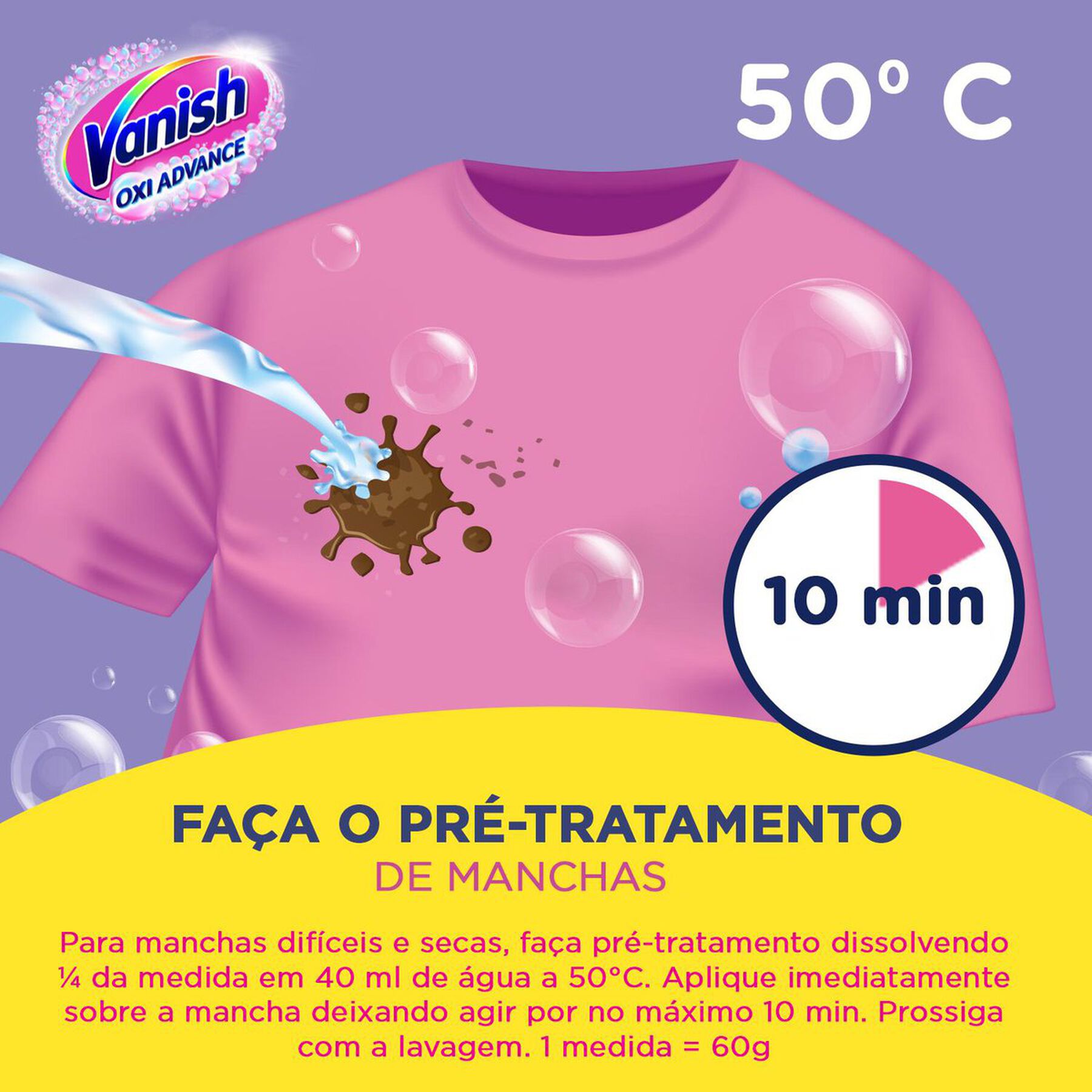 Tira-Manchas em Pó Vanish Oxi Advance Pacote 870g - Embalagem Refil Leve Mais Pague Menos