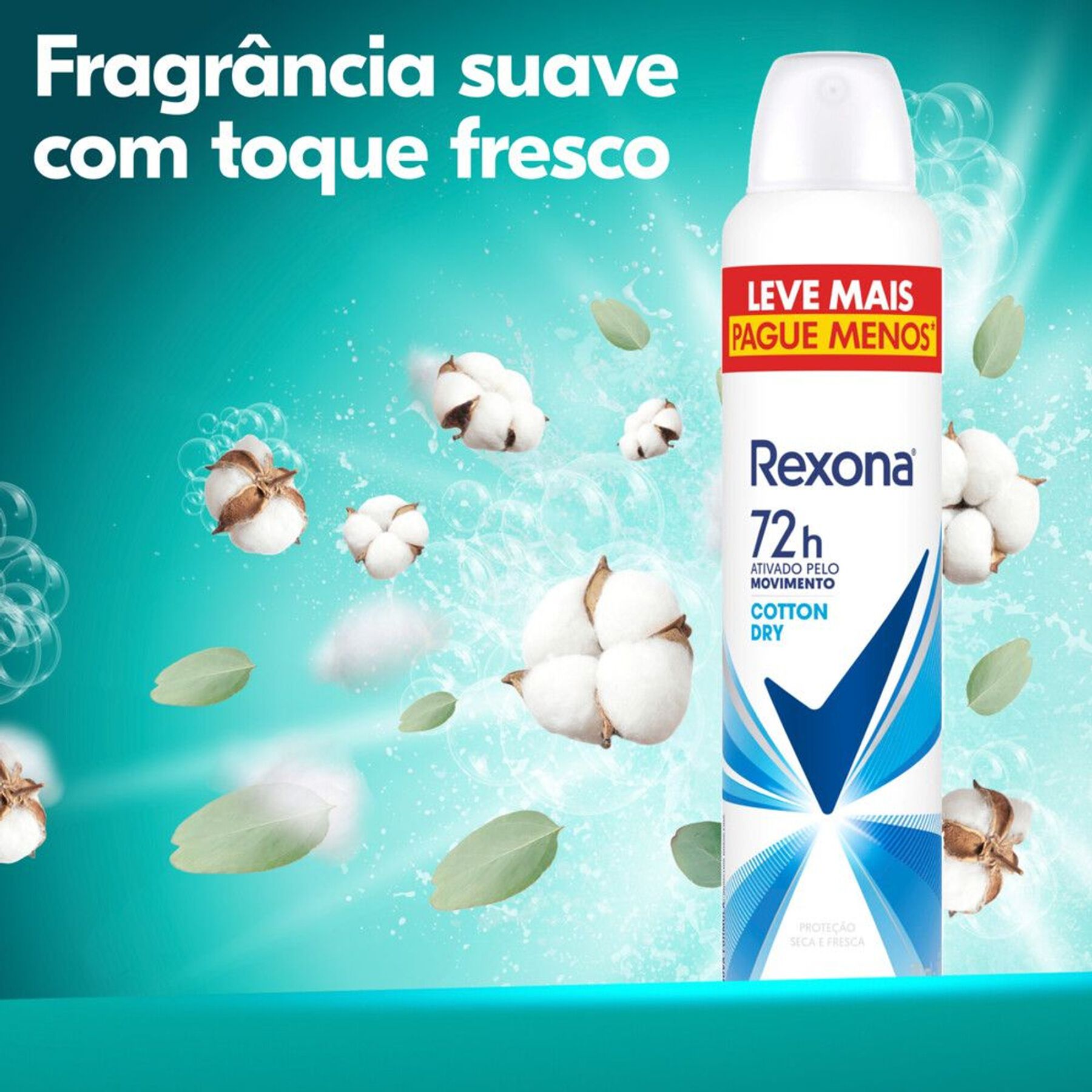 Desodorante Antitranspirante Aerosol Rexona Cotton Dry 250ml