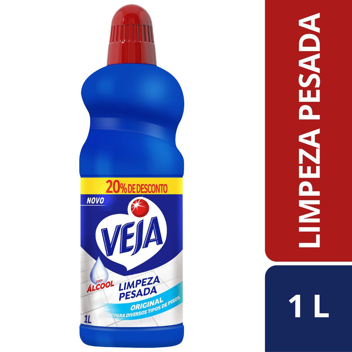 Limpador Limpeza Pesada com &Aacute;lcool Original Veja Frasco 1l Gr&aacute;tis 20% de Desconto