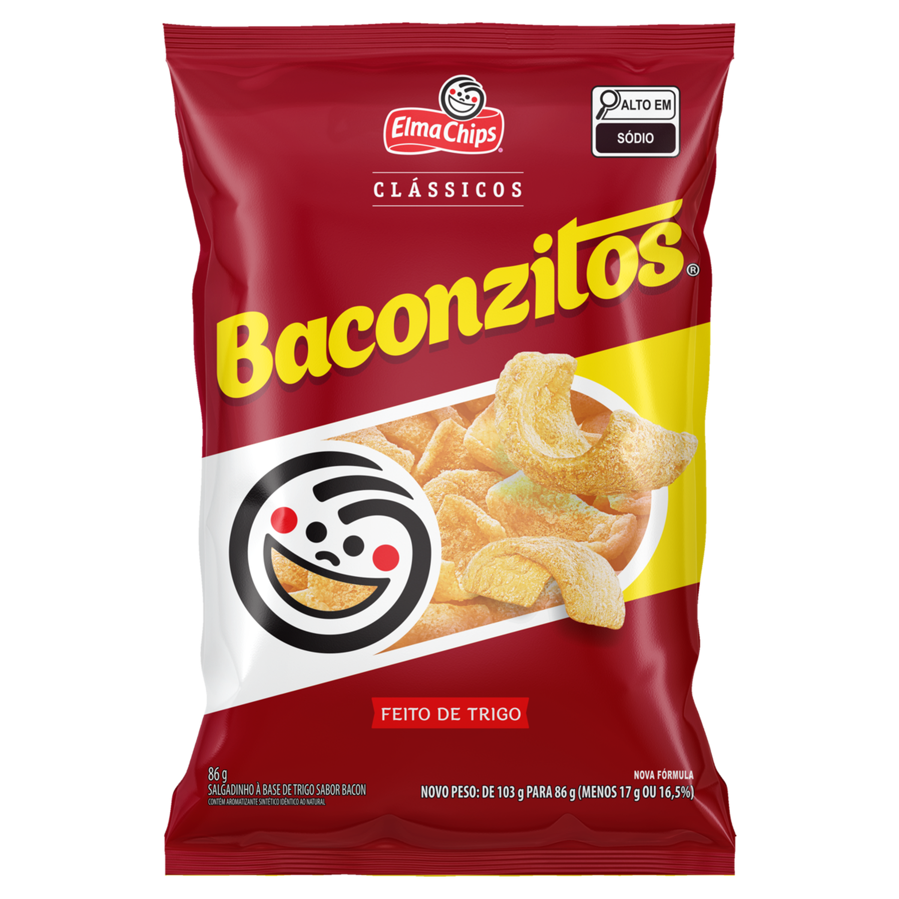 Salgadinho de Trigo Baconzitos Elma Chips Pacote 86g