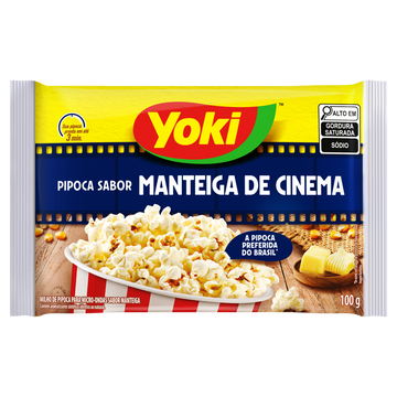 Pipoca para Micro-Ondas Manteiga de Cinema Yoki Pacote 100g