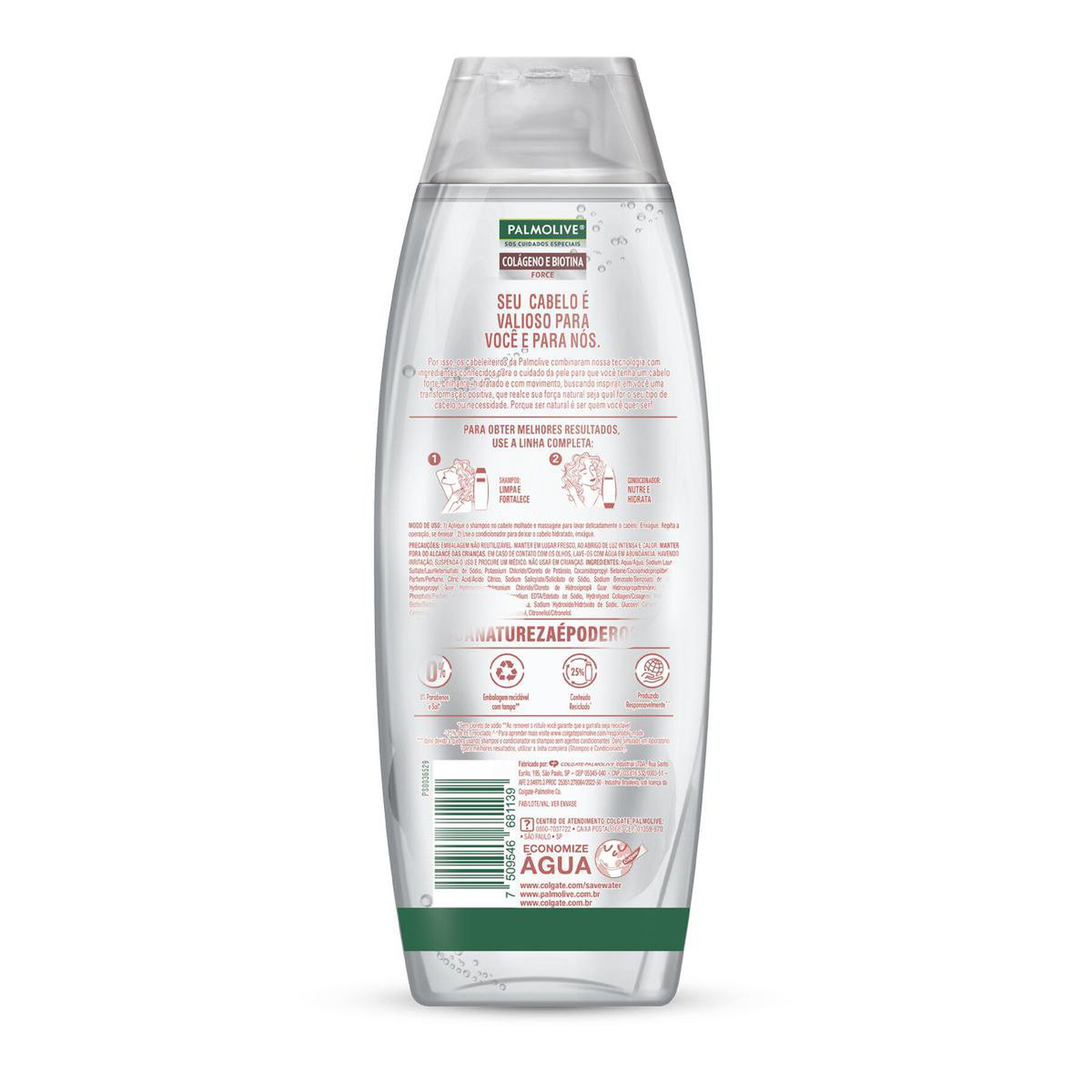 Shampoo Force com Colágeno e Biotina SOS Cuidados Especiais Palmolive Frasco 350ml