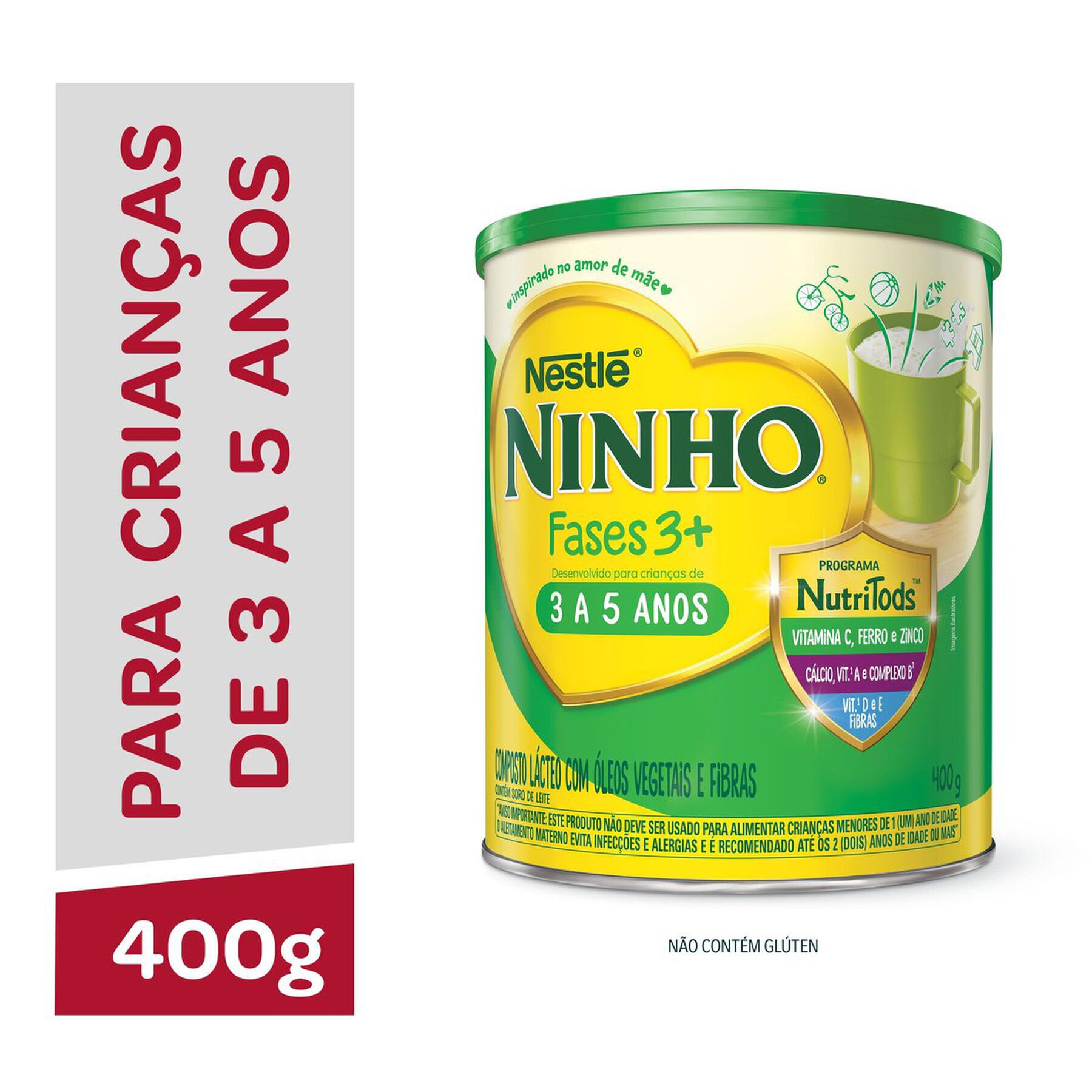 Composto Lácteo Ninho Fases 3+ Lata 400g