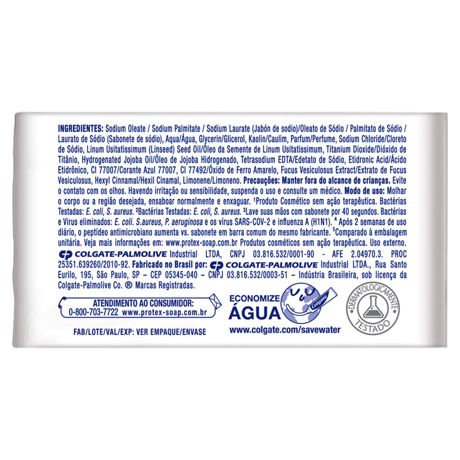 Pack Sabonete Barra Antibacteriano Limpeza Profunda Protex Envolt&oacute;rio 255g C/3 Unidades Leve Mais Pague Menos