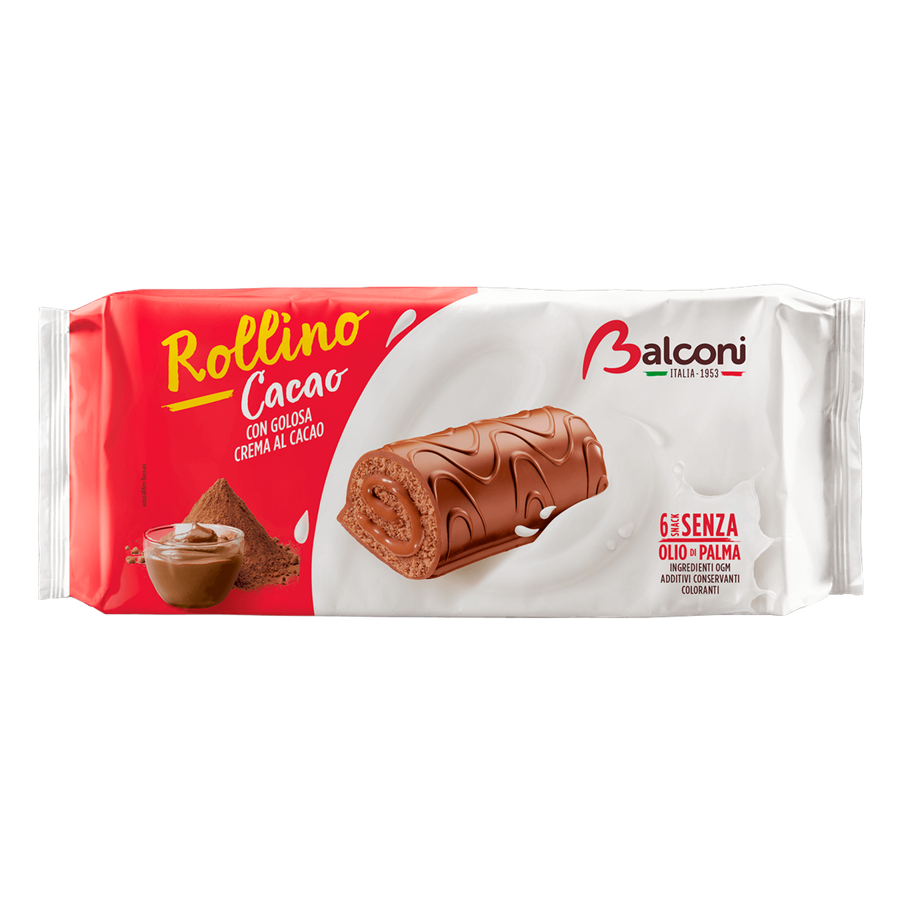 Bolinho Rollino Cacao Balconi Pacote 222g