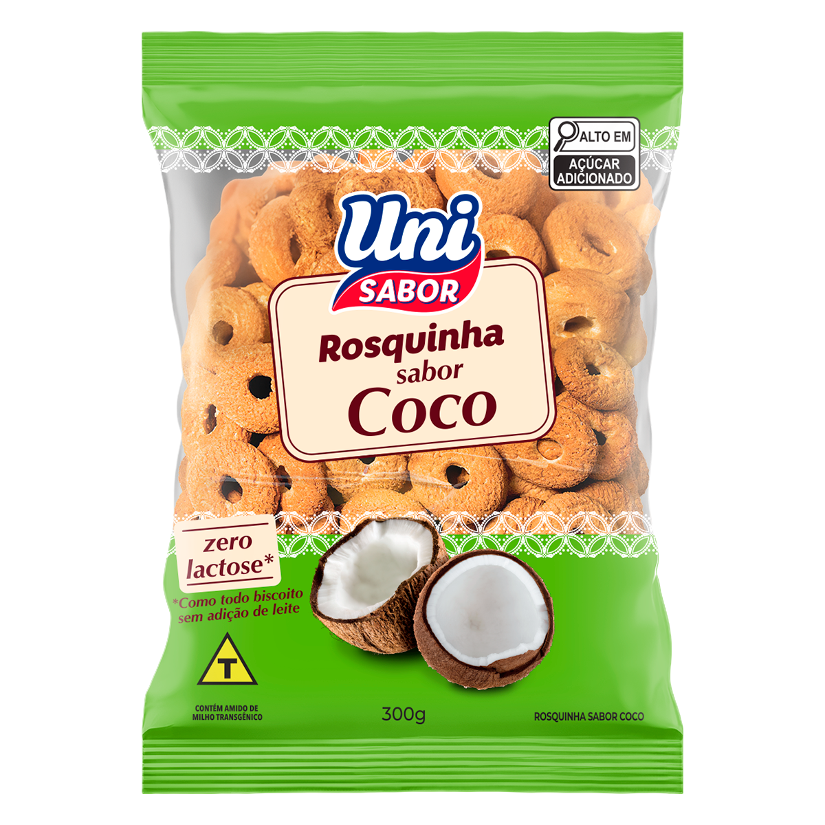 Rosquinha Coco Uni Sabor Pacote 300g
