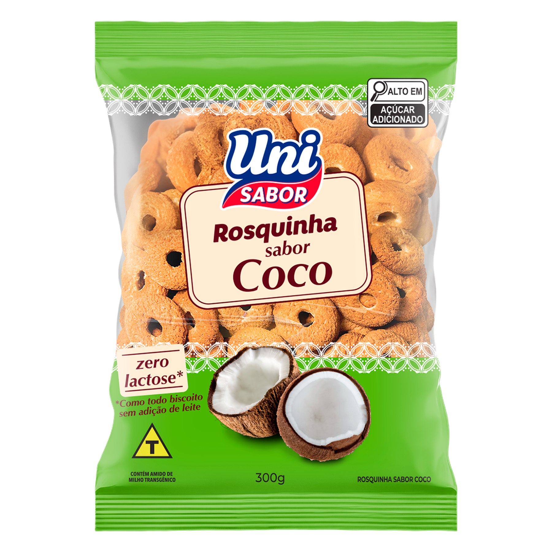 Rosquinha Coco Uni Sabor Pacote 300g
