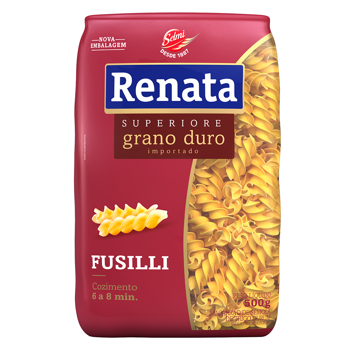 Macarr&atilde;o de S&ecirc;mola de Trigo Grano Duro Fusilli Renata Superiore 500g