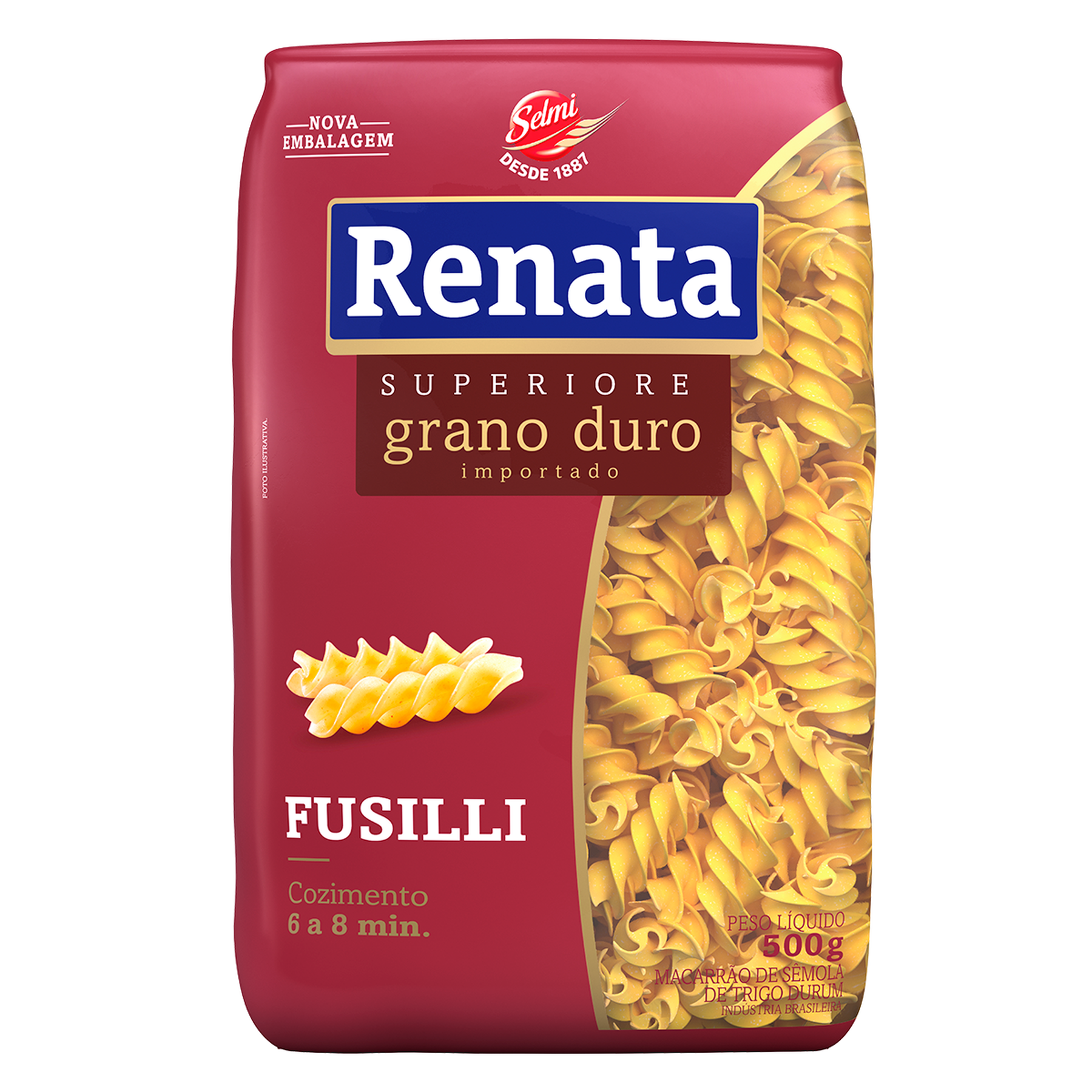 Macarrão de Sêmola de Trigo Grano Duro Fusilli Renata Superiore 500g