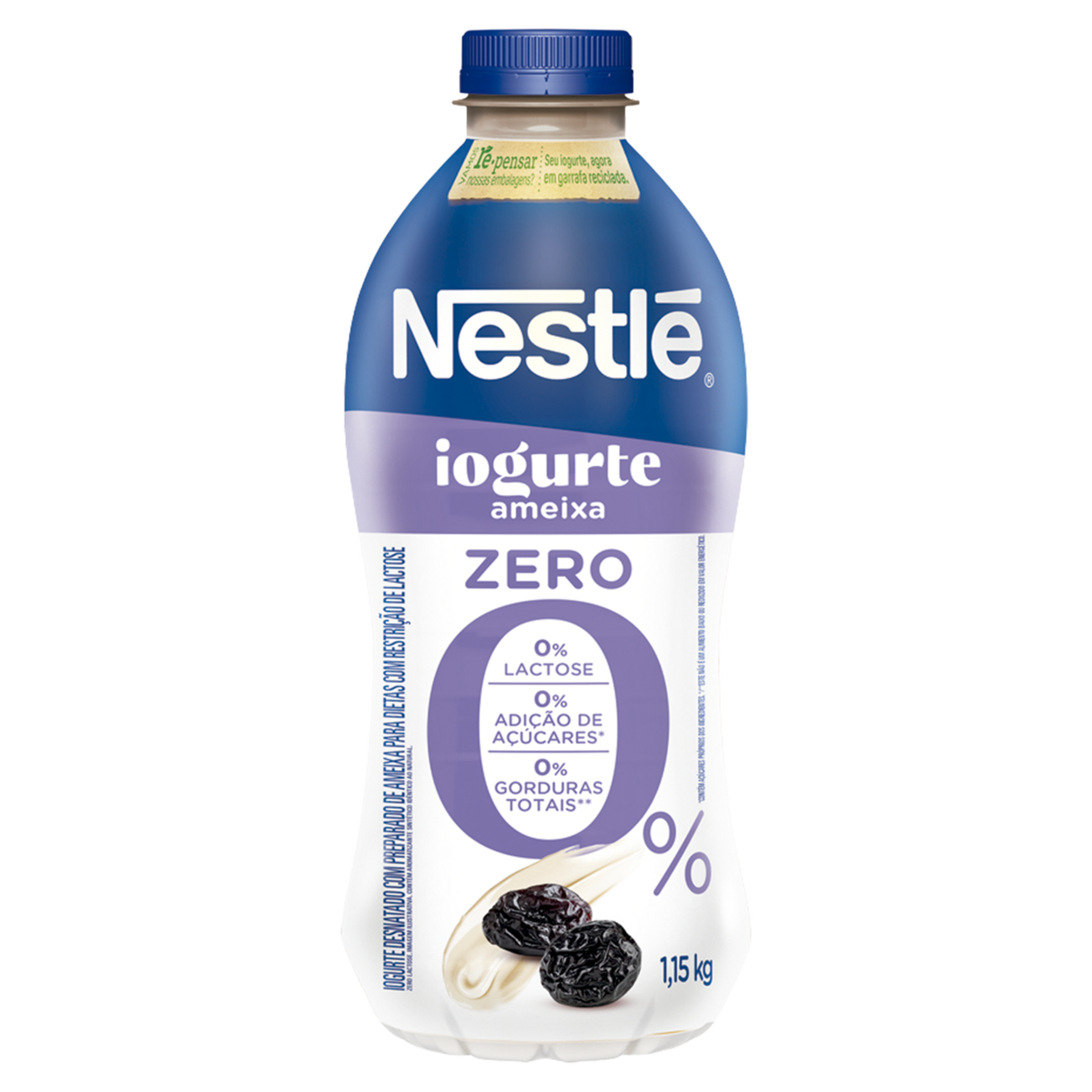Iogurte Desnatado Ameixa Zero Lactose Nestl&eacute; Garrafa 1,15kg