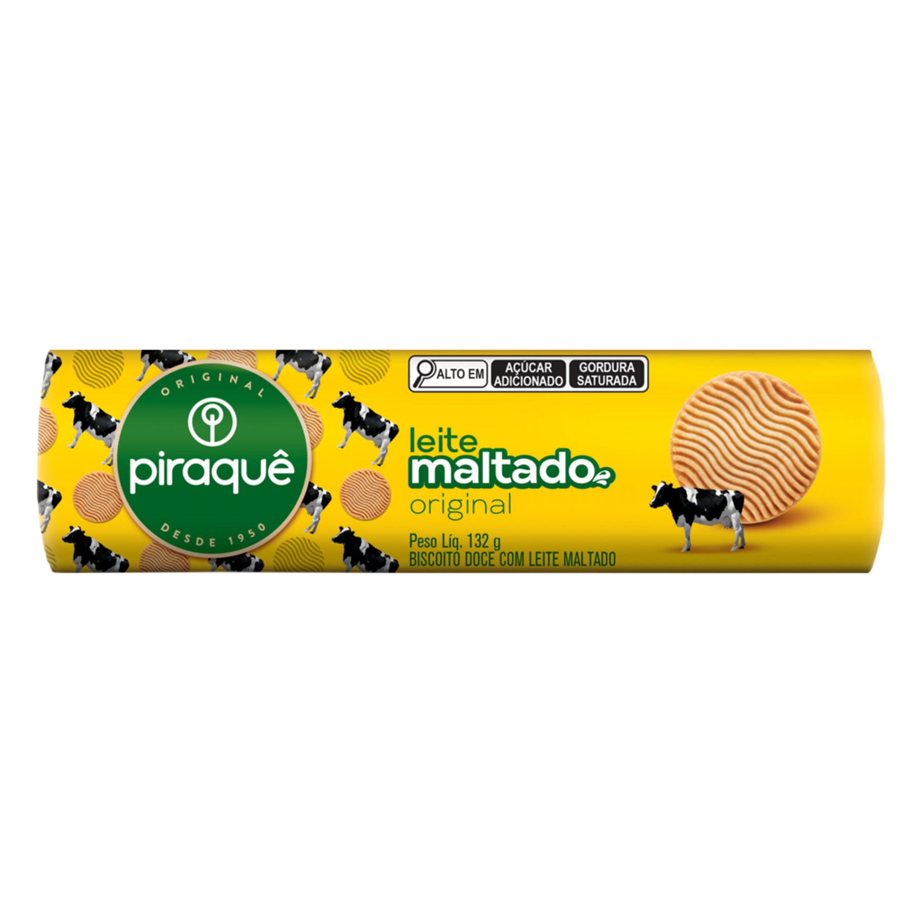 Biscoito Leite Maltado Original Piraquê Pacote 132g