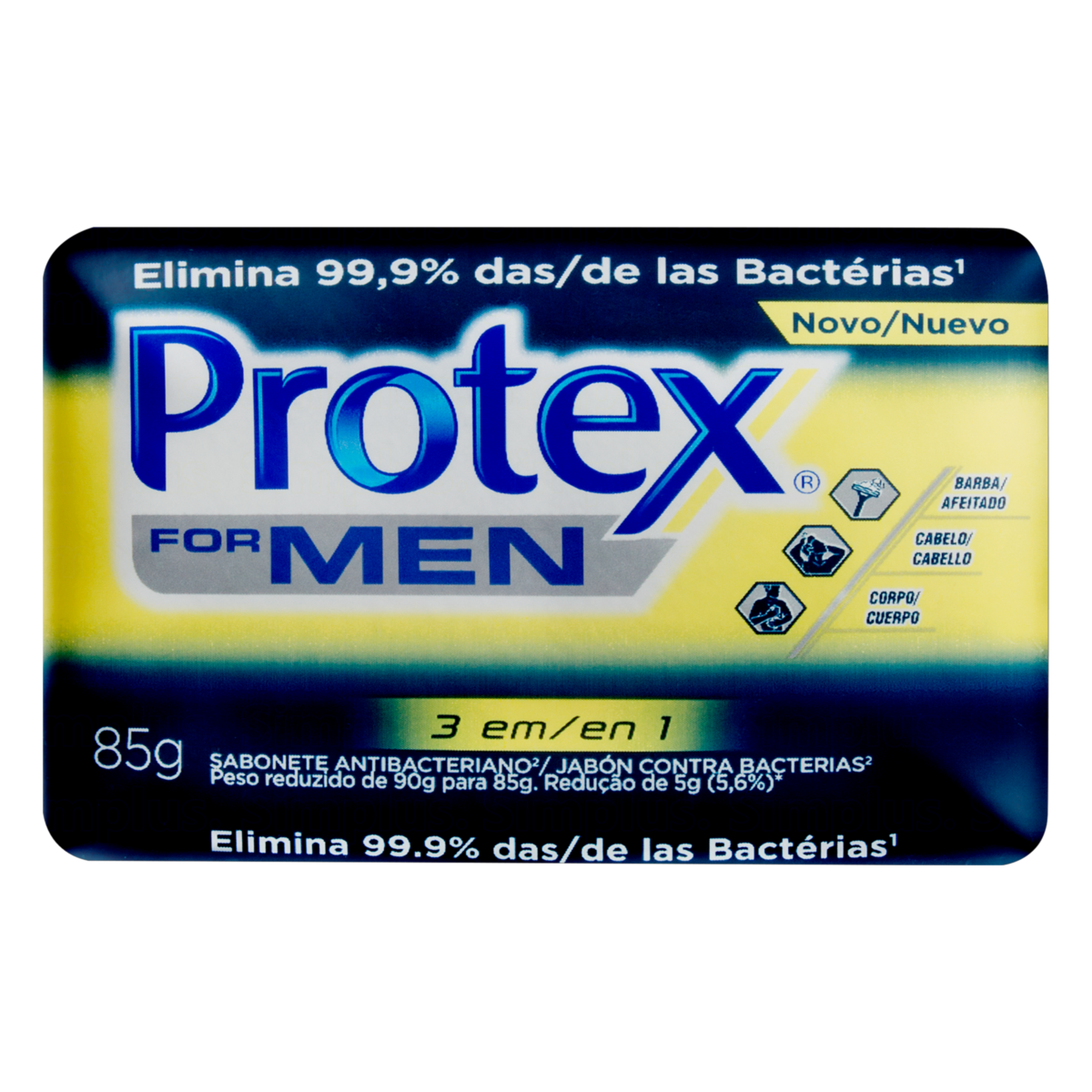 Sabonete em Barra Antibacteriano 3 em 1 Protex For Men Cartucho 85g
