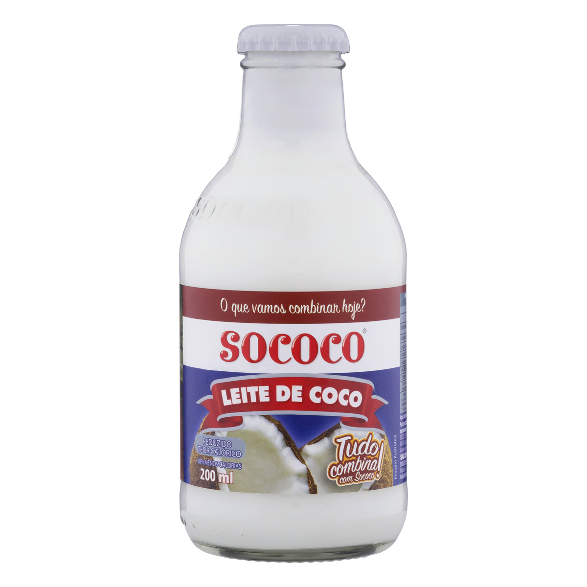 Leite de Coco Reduzido Teor Cal&oacute;rico Sococo Vidro 200ml